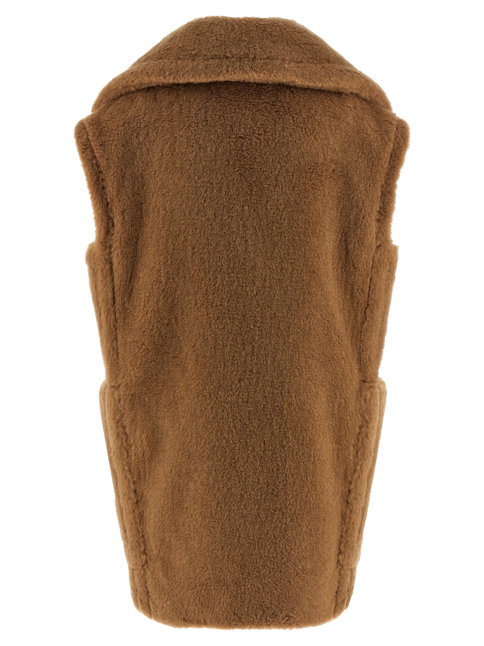Max Mara Beige Wool Sleeveless Jacket