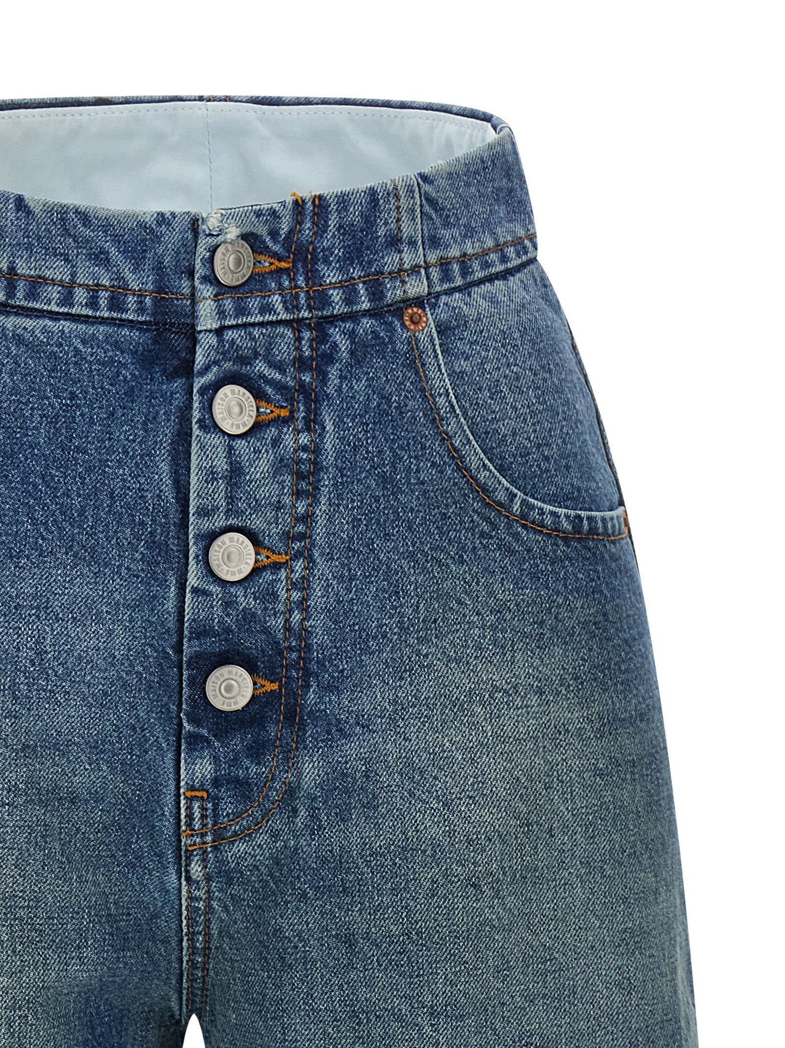 MM6 Maison Margiela Blue Cotton Straight-Leg Jeans