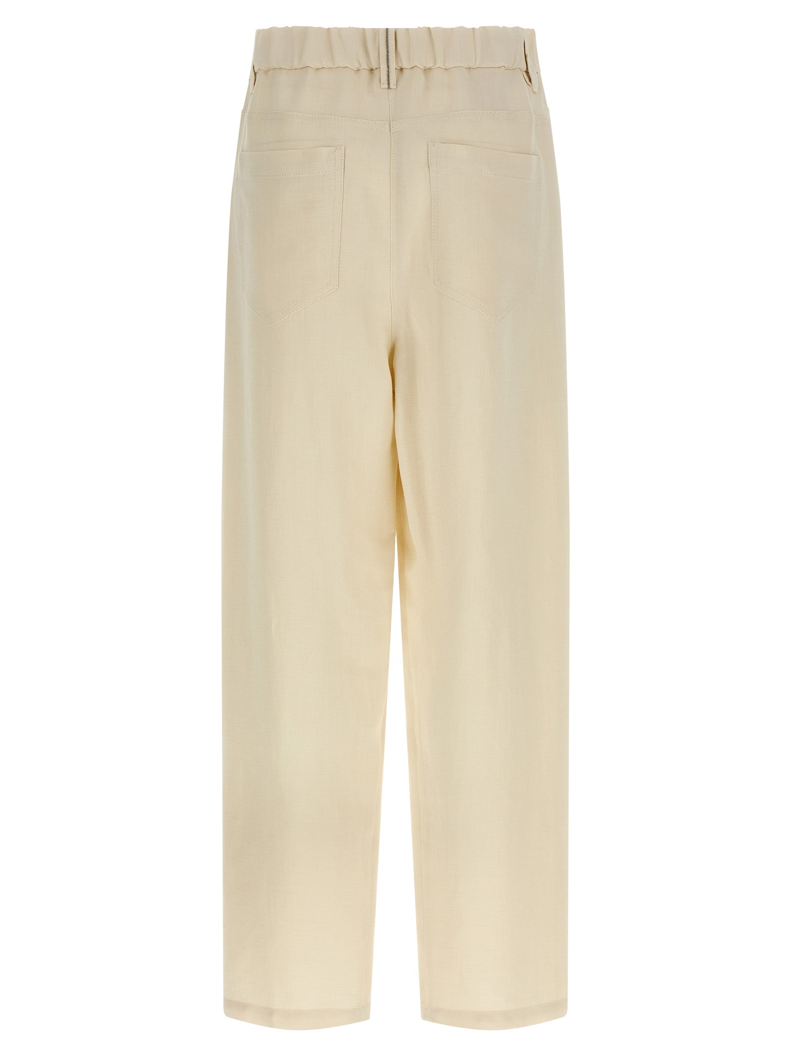 Brunello Cucinelli White Viscose Casual Pants