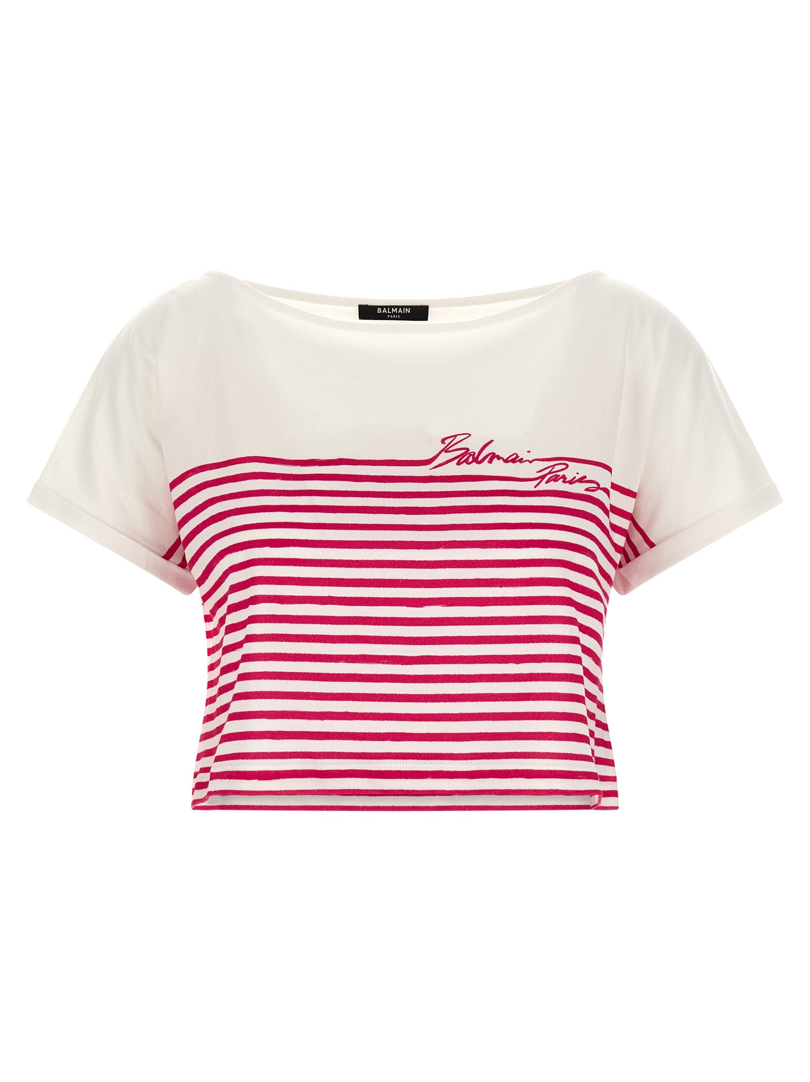 Balmain Fuchsia Cotton T-Shirt