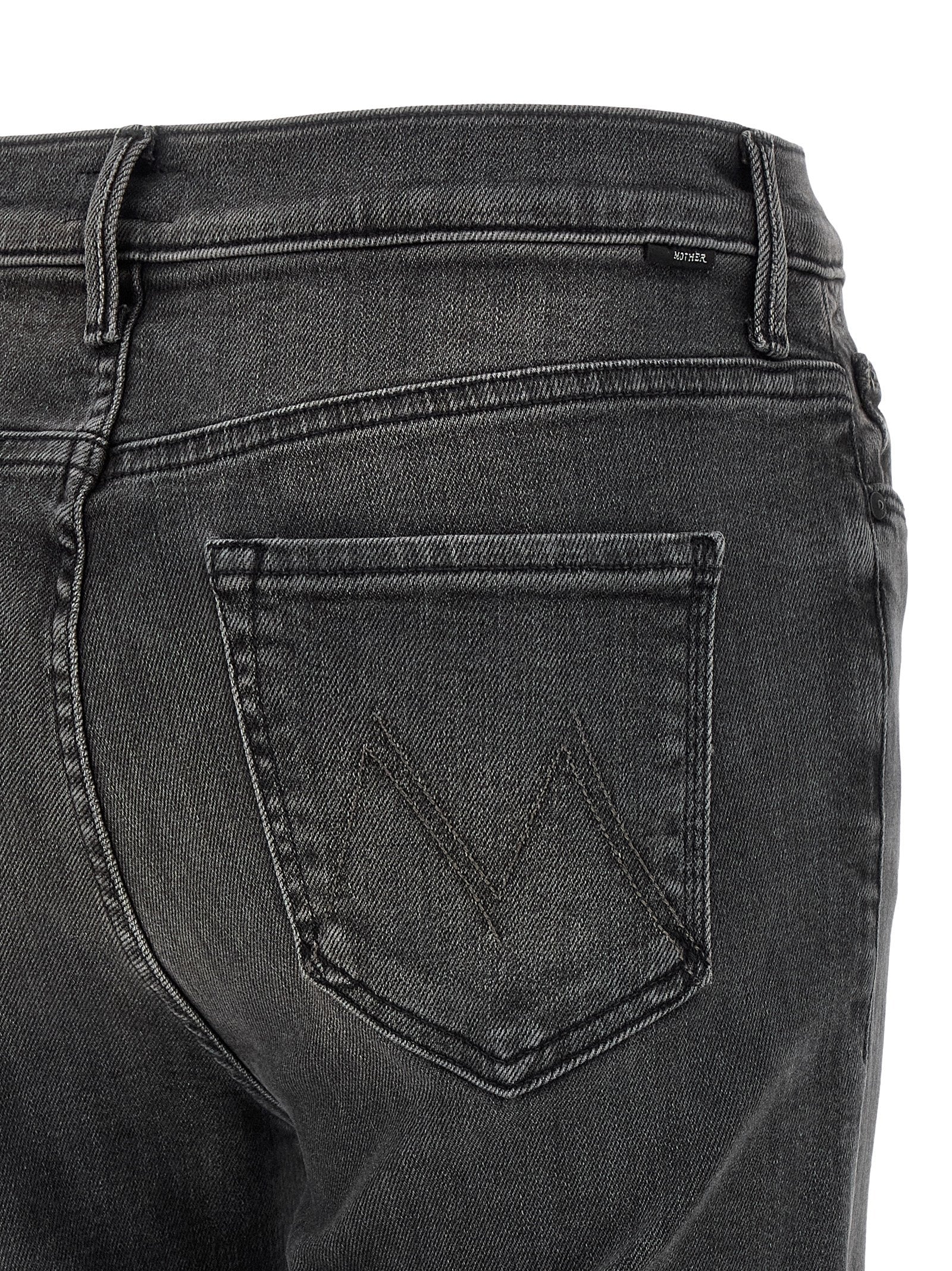 Mother Denim Gray Cotton Flared Jeans