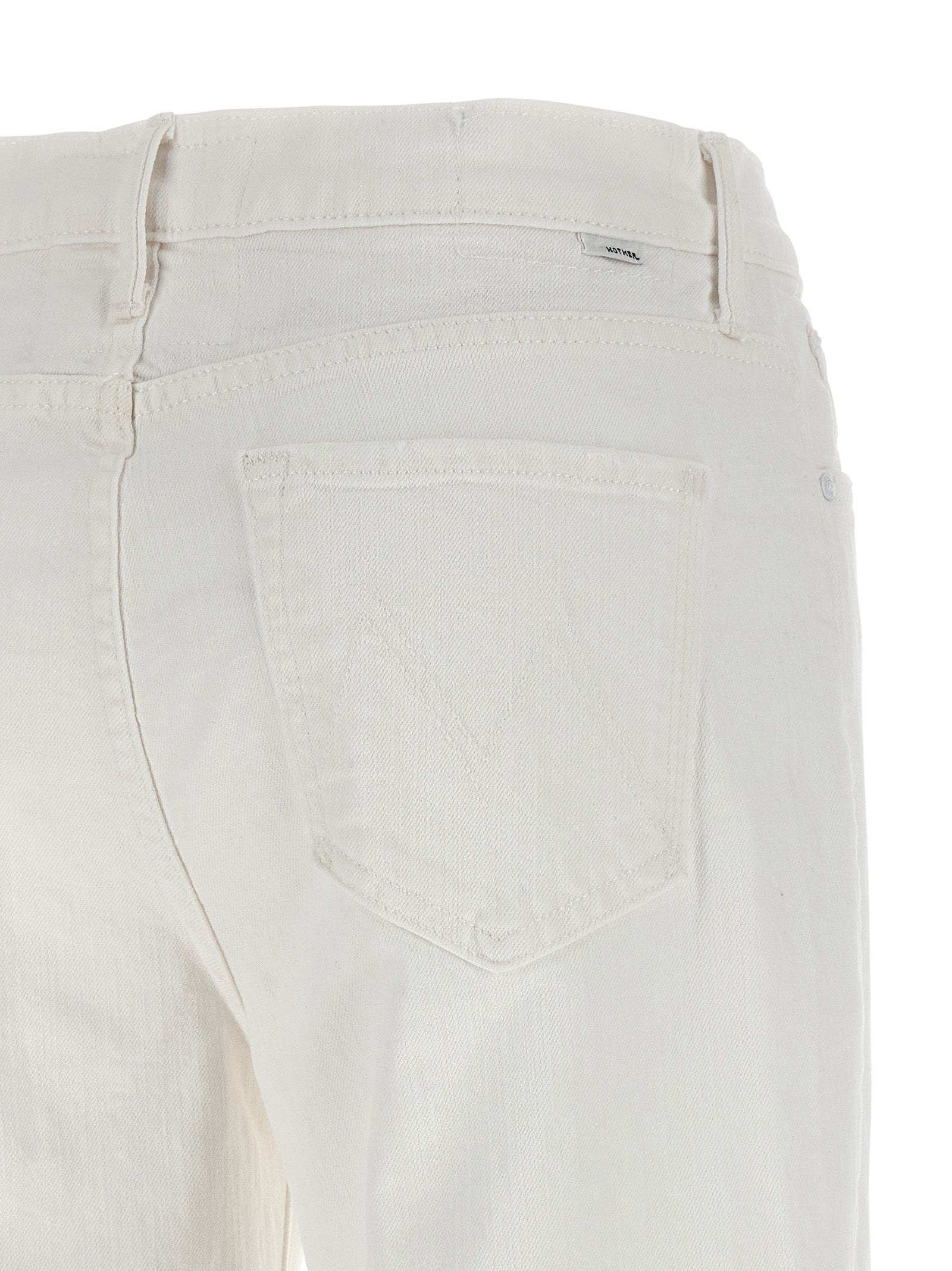 Mother Denim White Cotton Flared Jeans