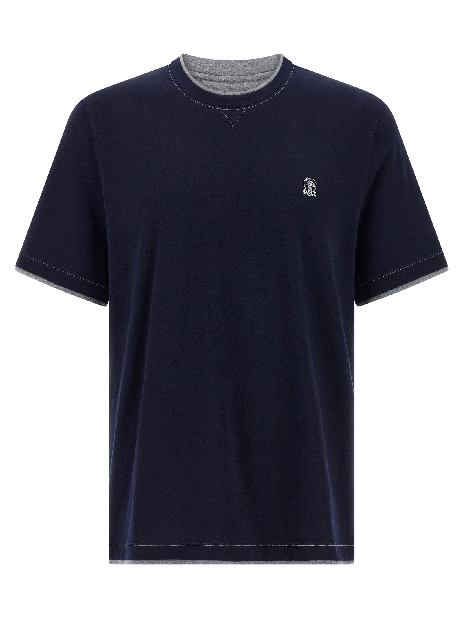 Brunello Cucinelli Blue Cotton T-Shirt