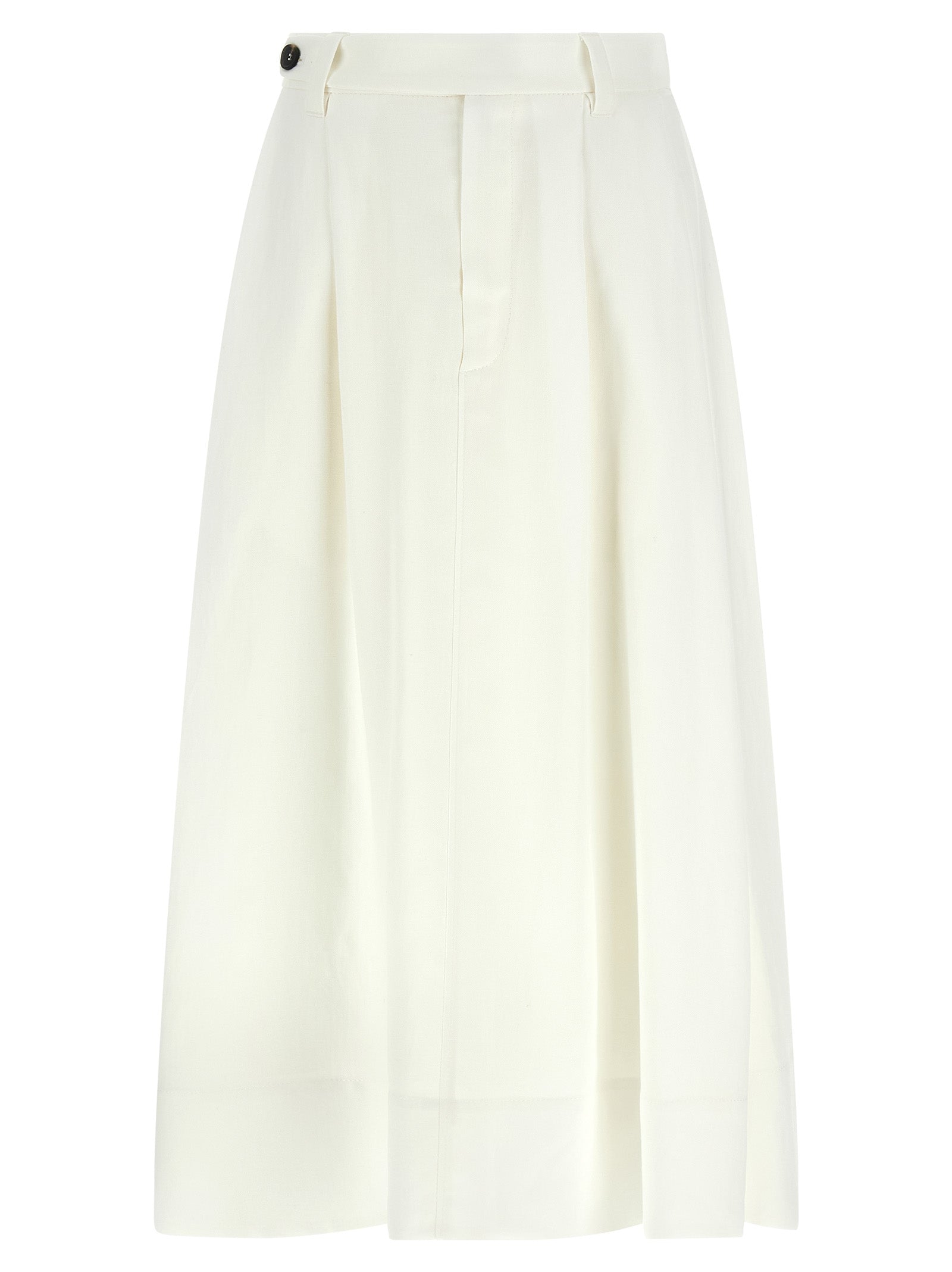 Brunello Cucinelli White Viscose Midi Skirt