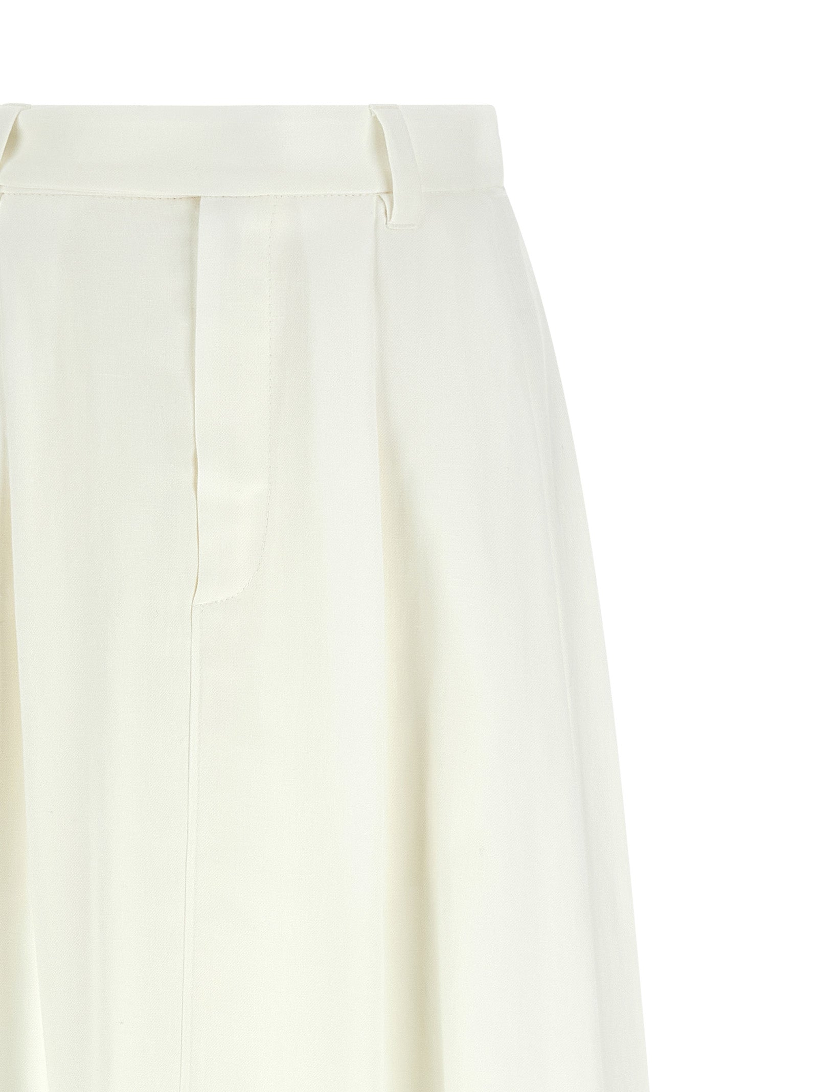 Brunello Cucinelli White Viscose Midi Skirt