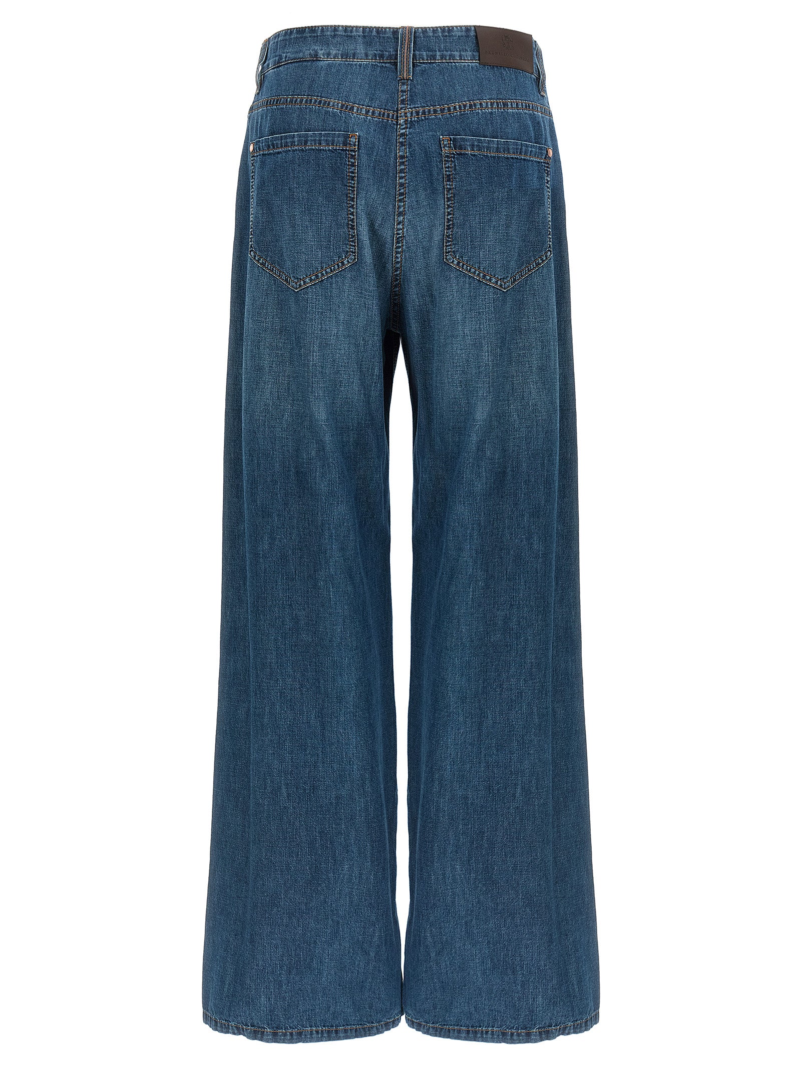 Brunello Cucinelli Blue Cotton Relaxed Fit Jeans