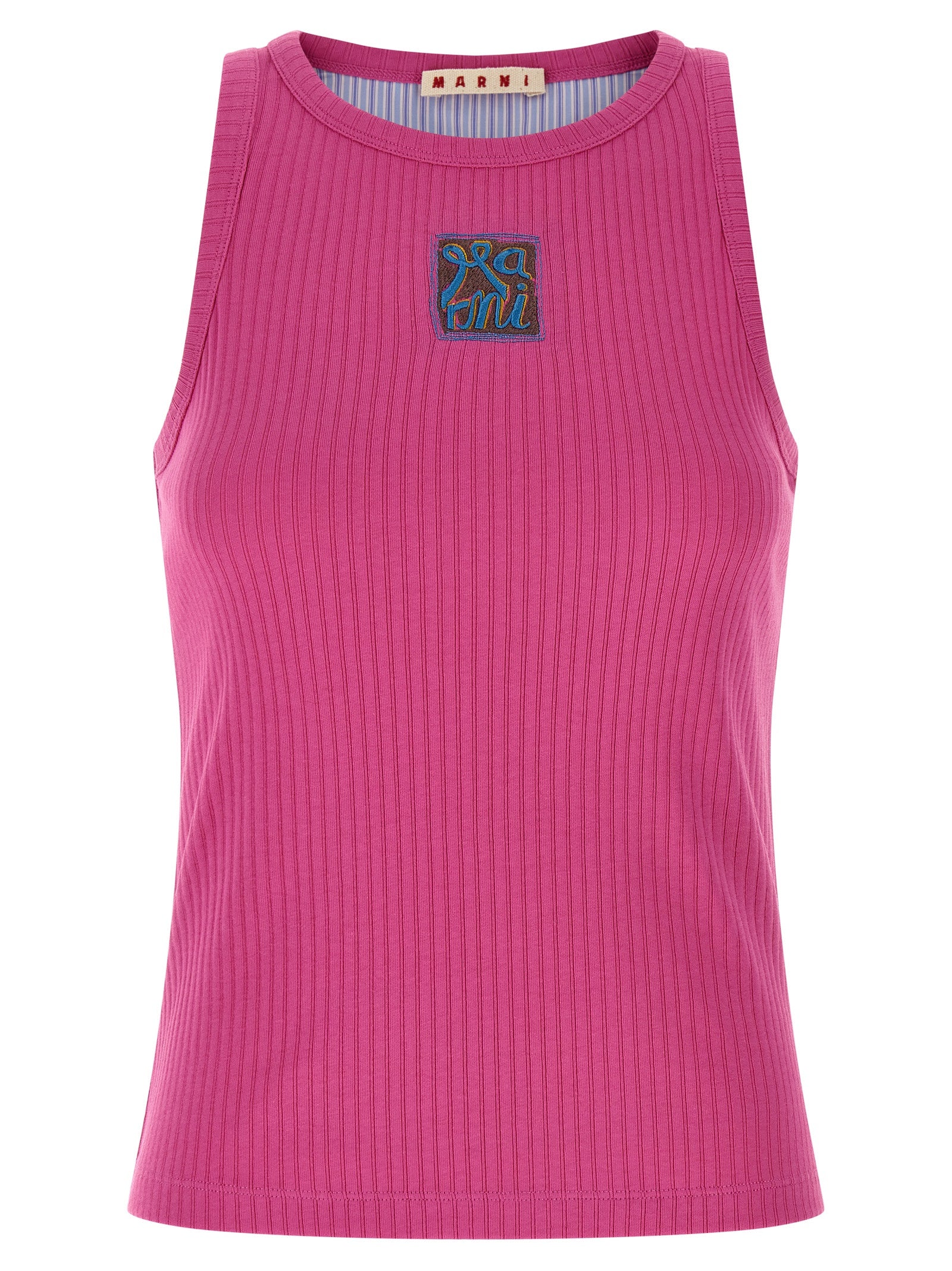 Marni Fuchsia Cotton Sleeveles T-Shirt