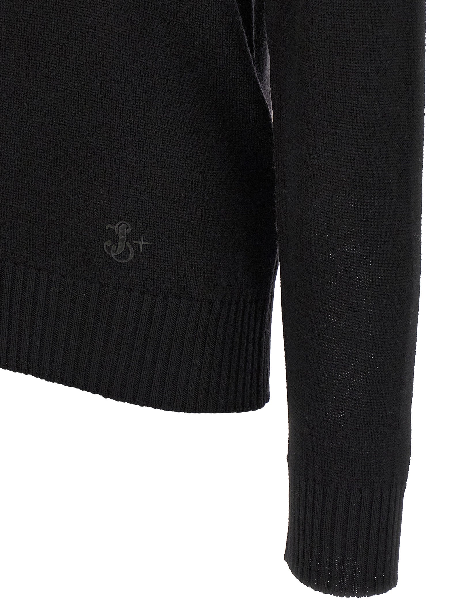 Jil Sander Black Virgin Wool Cardigan