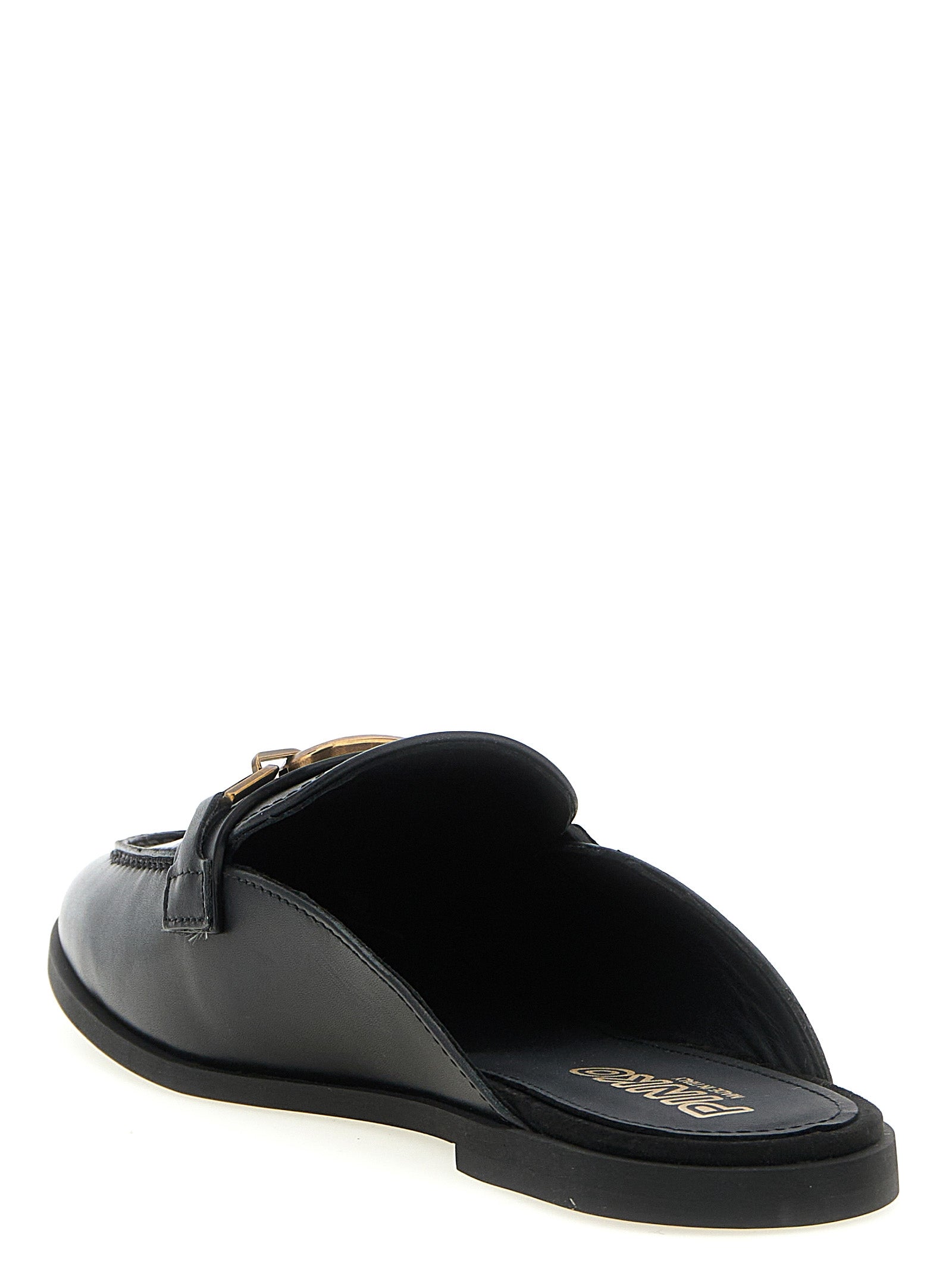 PINKO Black Calfskin Slides