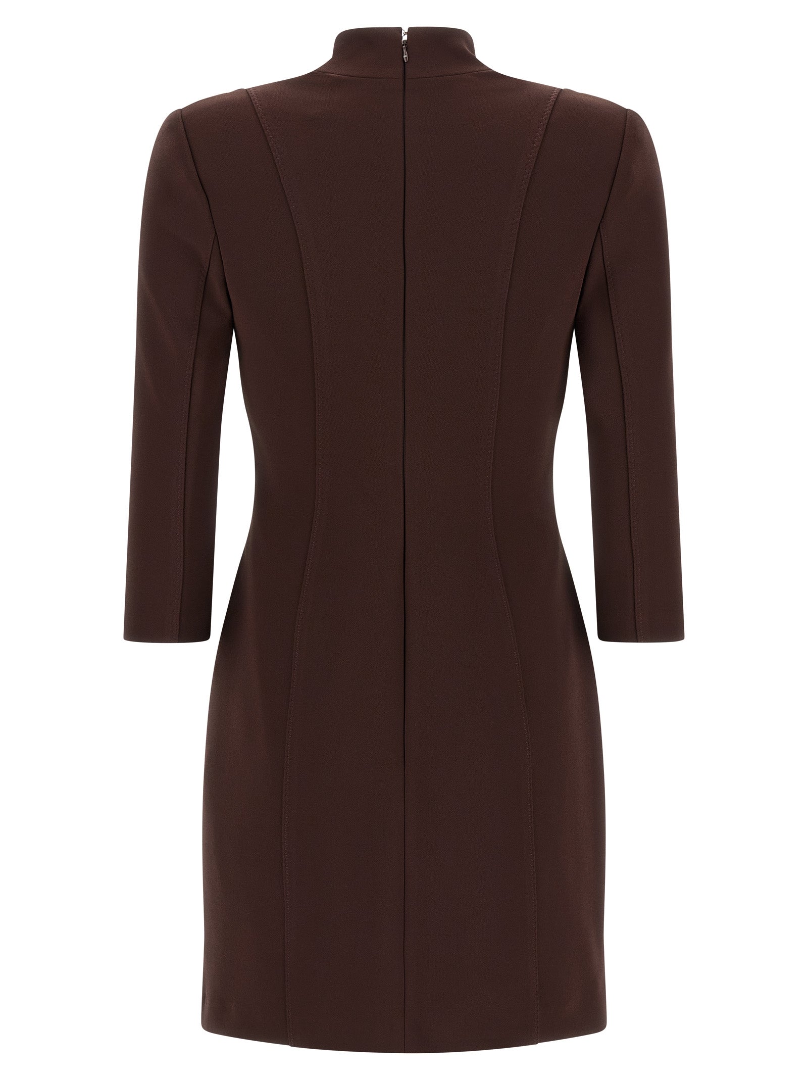 Elisabetta Franchi Brown Polyester Short Dress