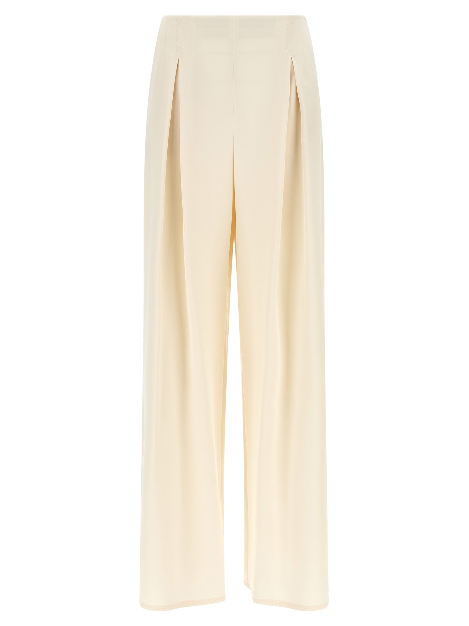 Max Mara White Silk Casual Pants