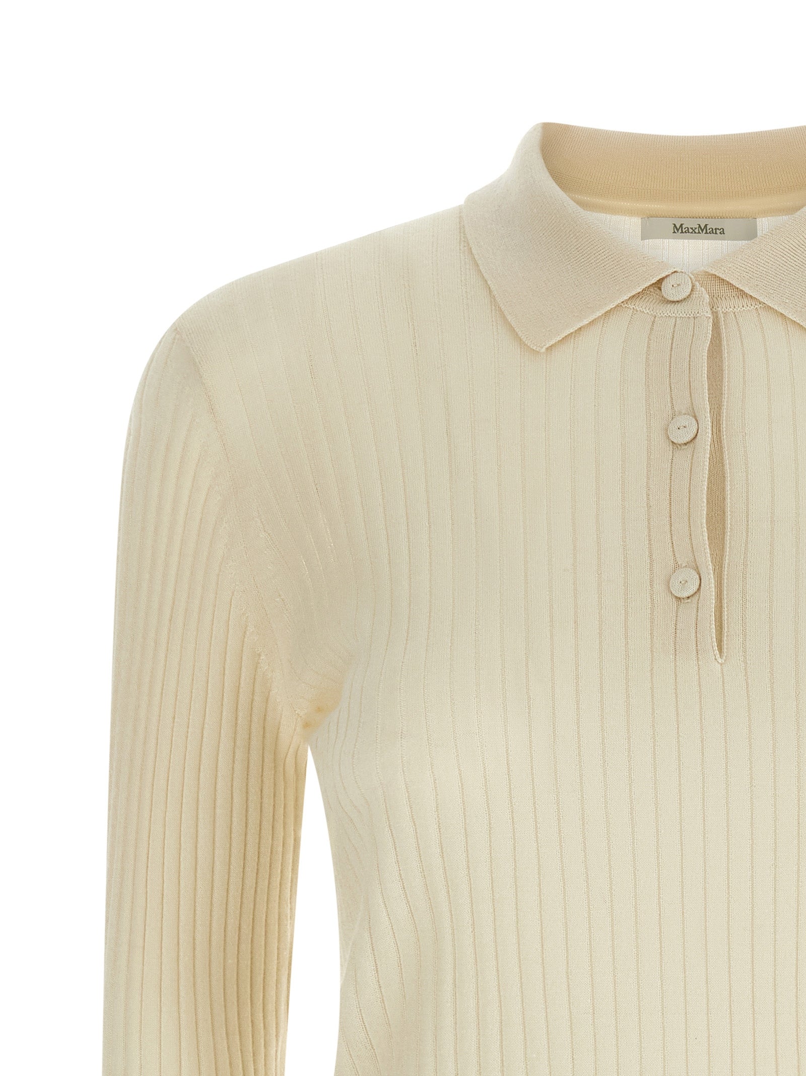 Max Mara White Cashmere Polo Shirt