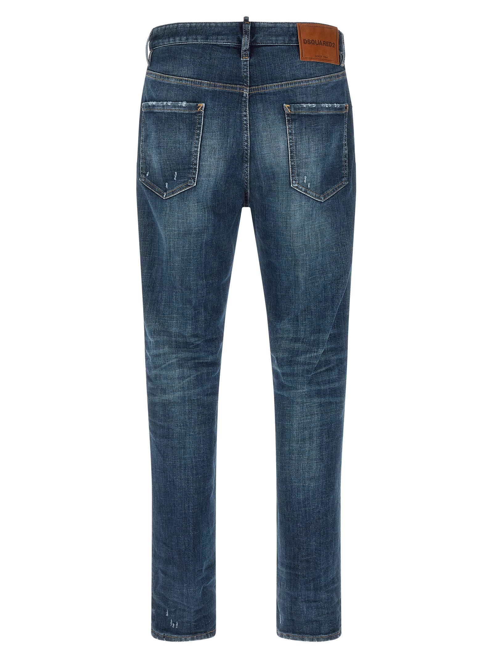 Dsquared² Blue Cotton Straight-Leg Jeans