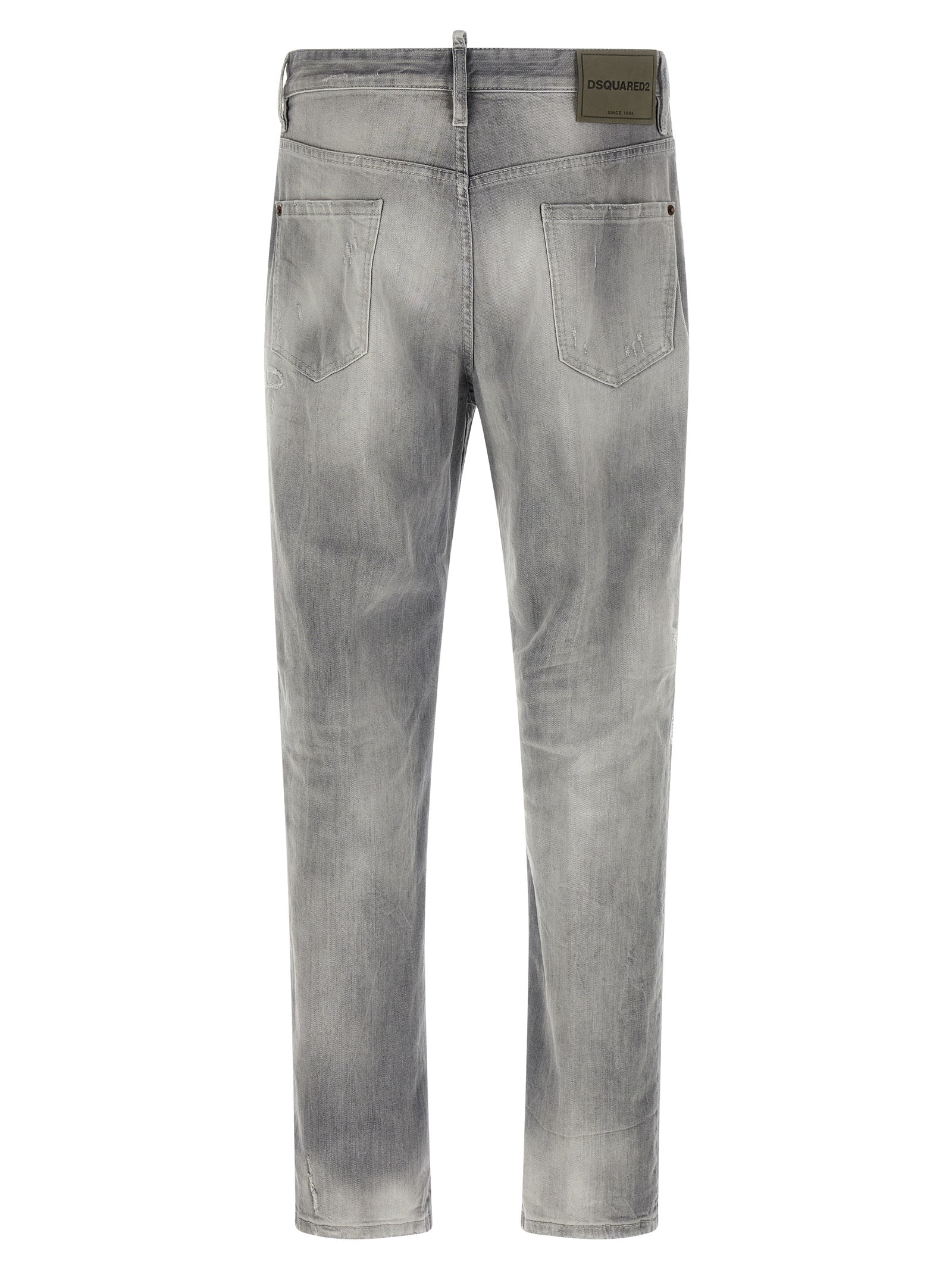 Dsquared² Gray Cotton Straight-Leg Jeans