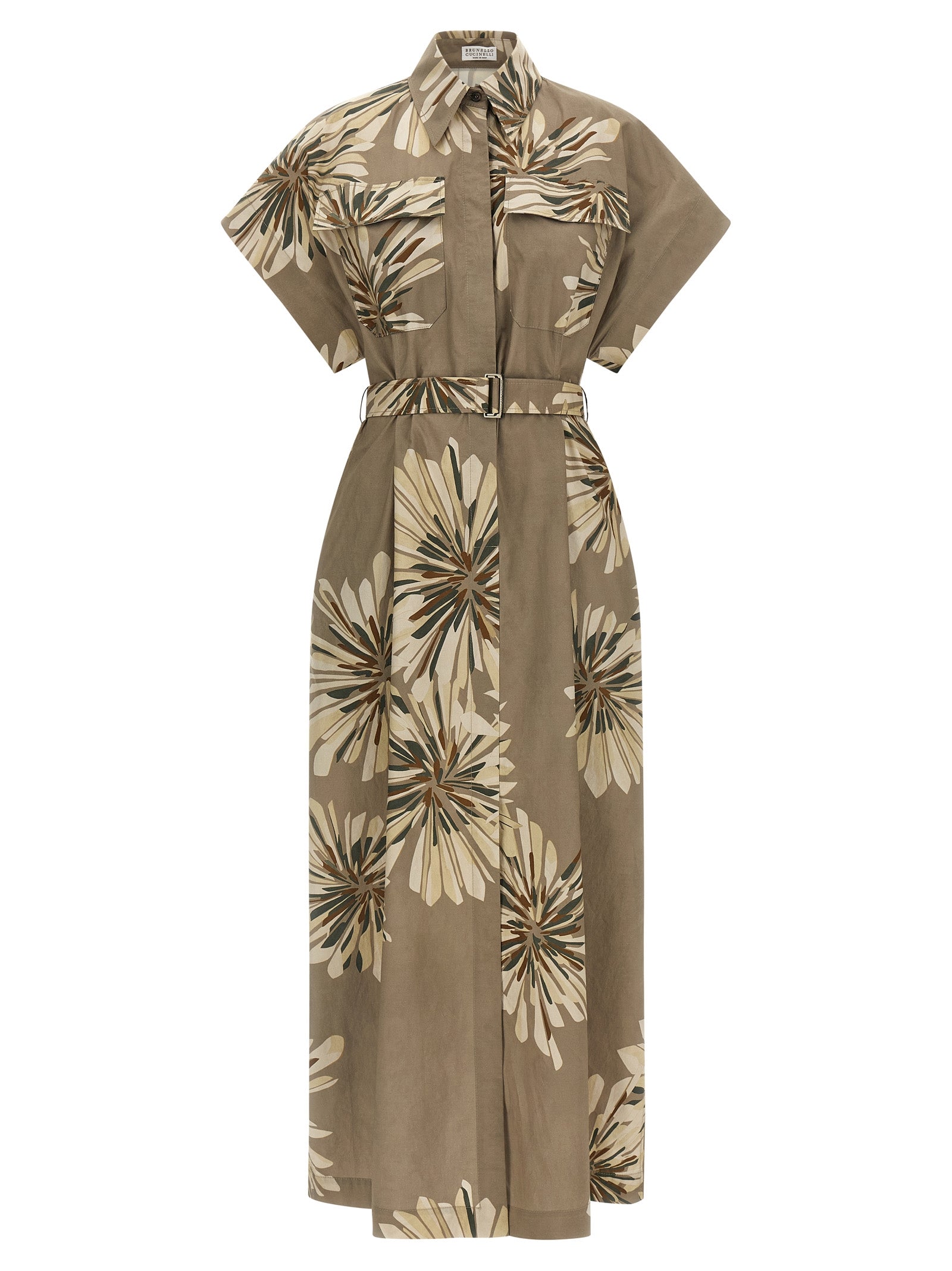 Brunello Cucinelli Bicolor Cotton Long Dress