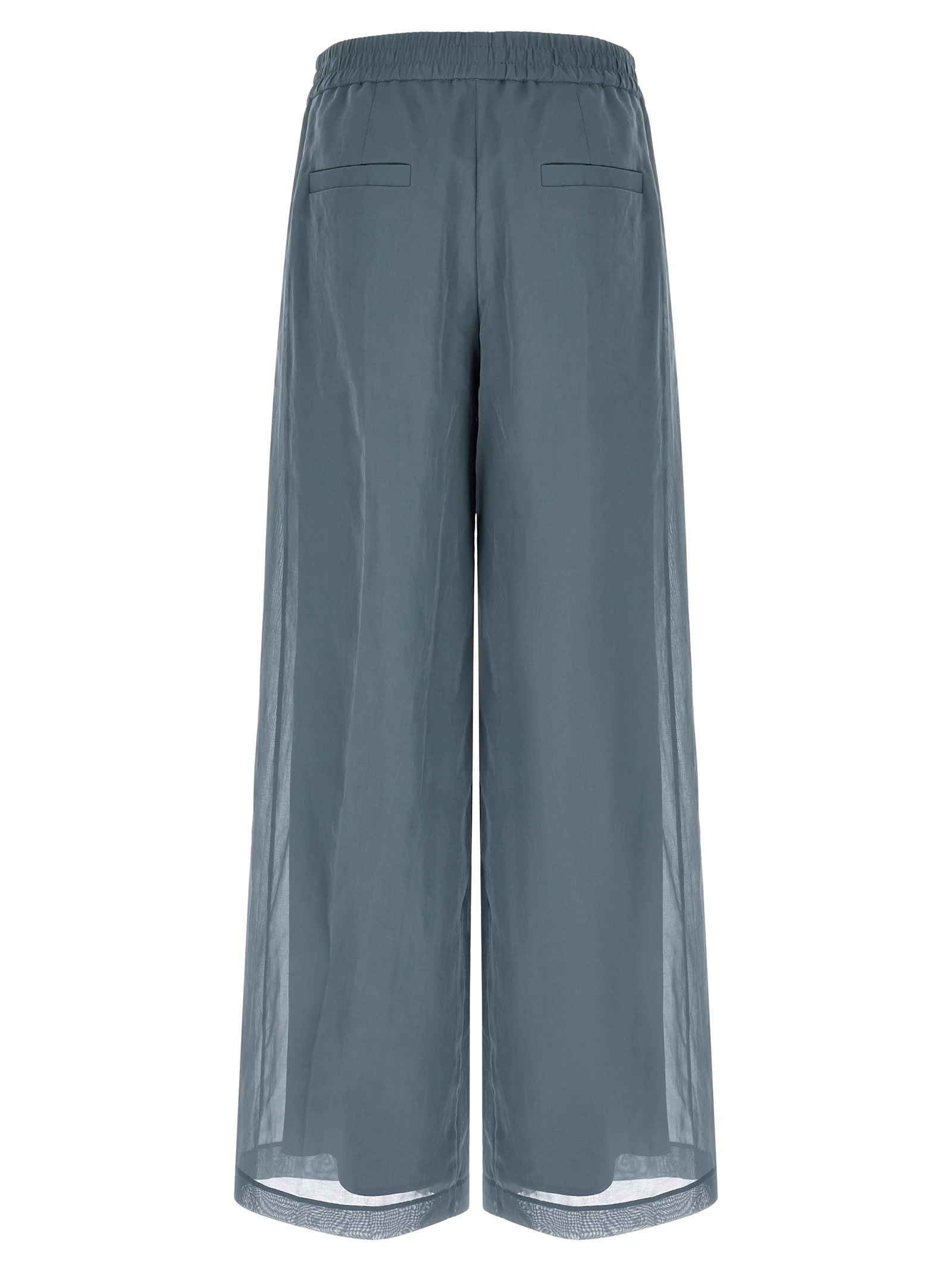 Brunello Cucinelli Blue Cotton Casual Pants