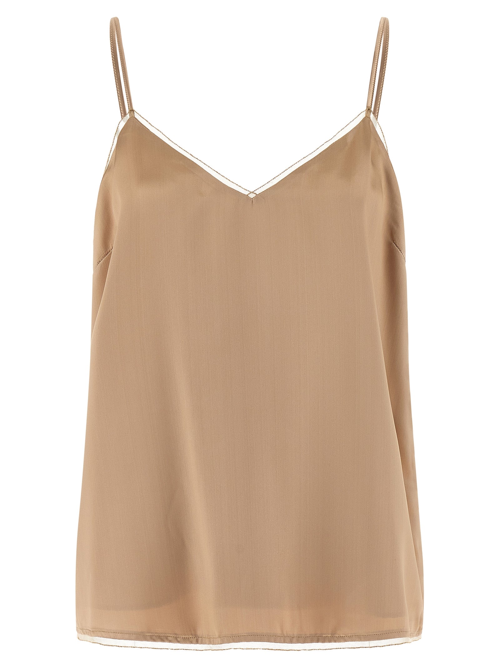 Fabiana Filippi Beige Viscose Tank Tops