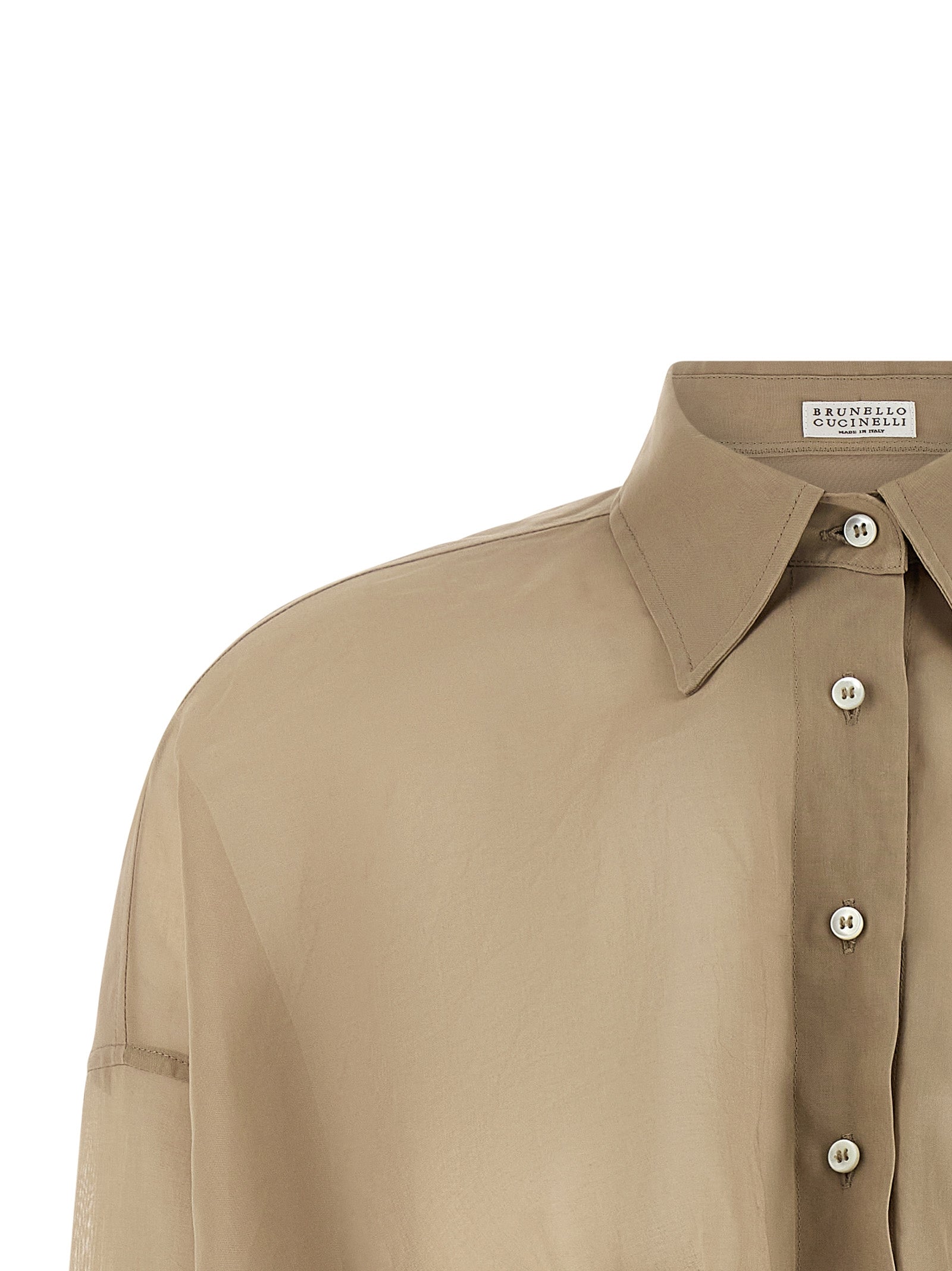 Brunello Cucinelli Beige Cotton Blouse