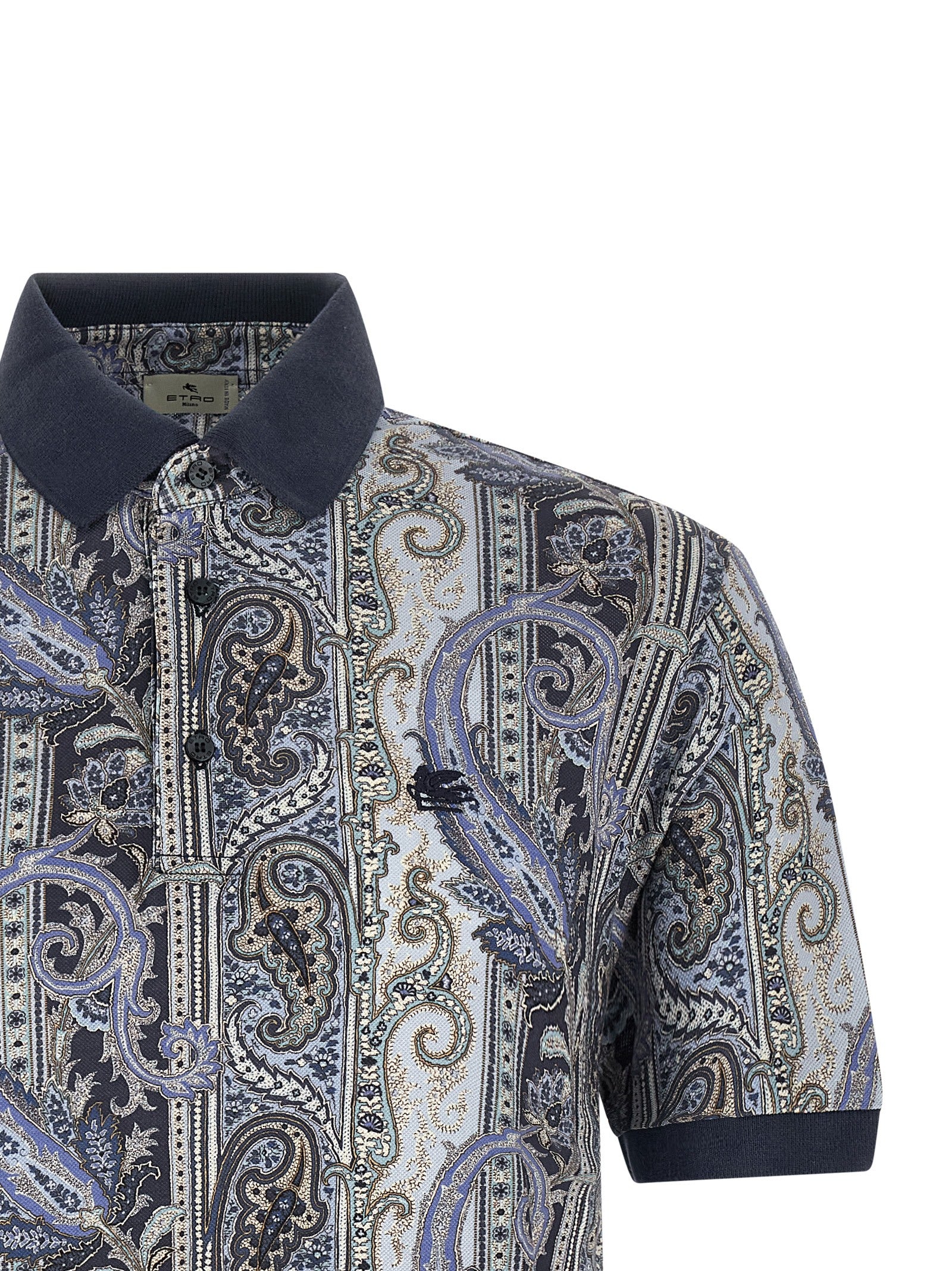 Etro Blue Cotton Polo Shirt