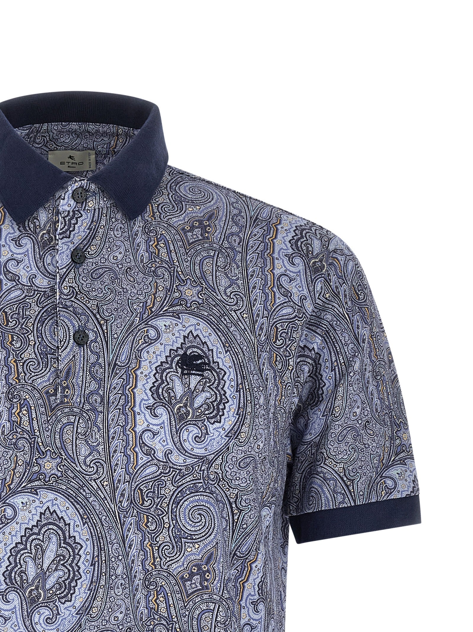 Etro Blue Cotton Polo Shirt