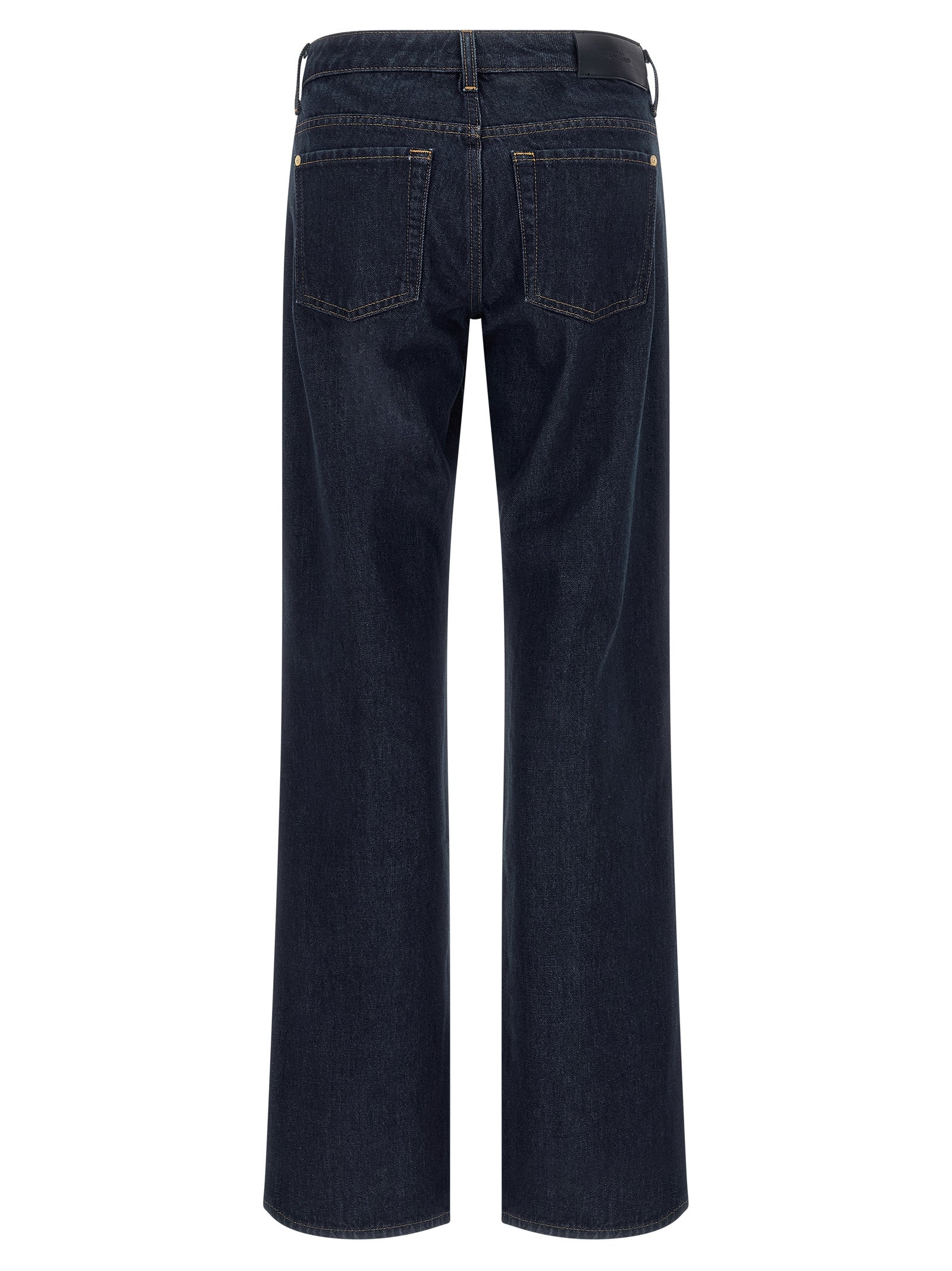 7 For All Mankind Blue Cotton Straight-Leg Jeans