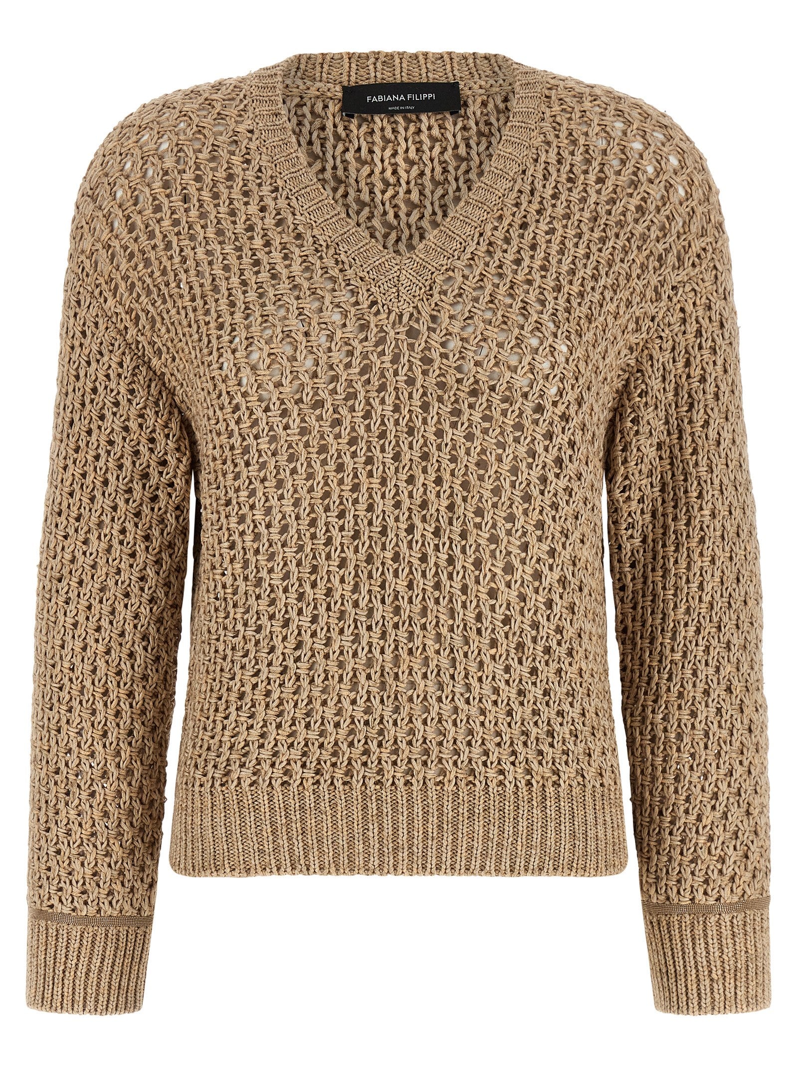 Fabiana Filippi Brown Cotton Cardigan