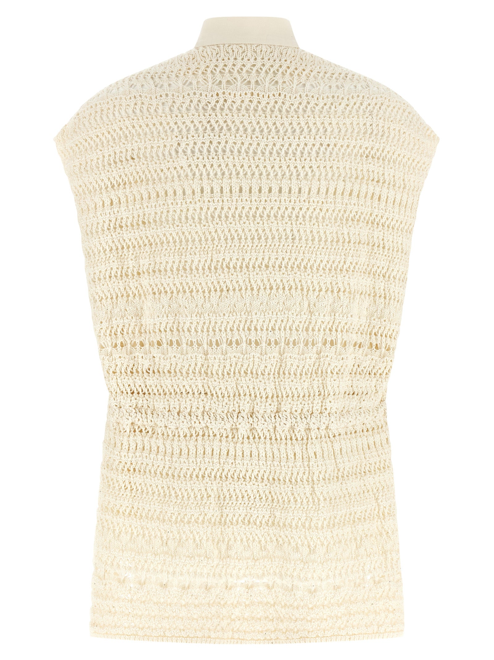 Fabiana Filippi Beige Cotton Sleeveless Jacket