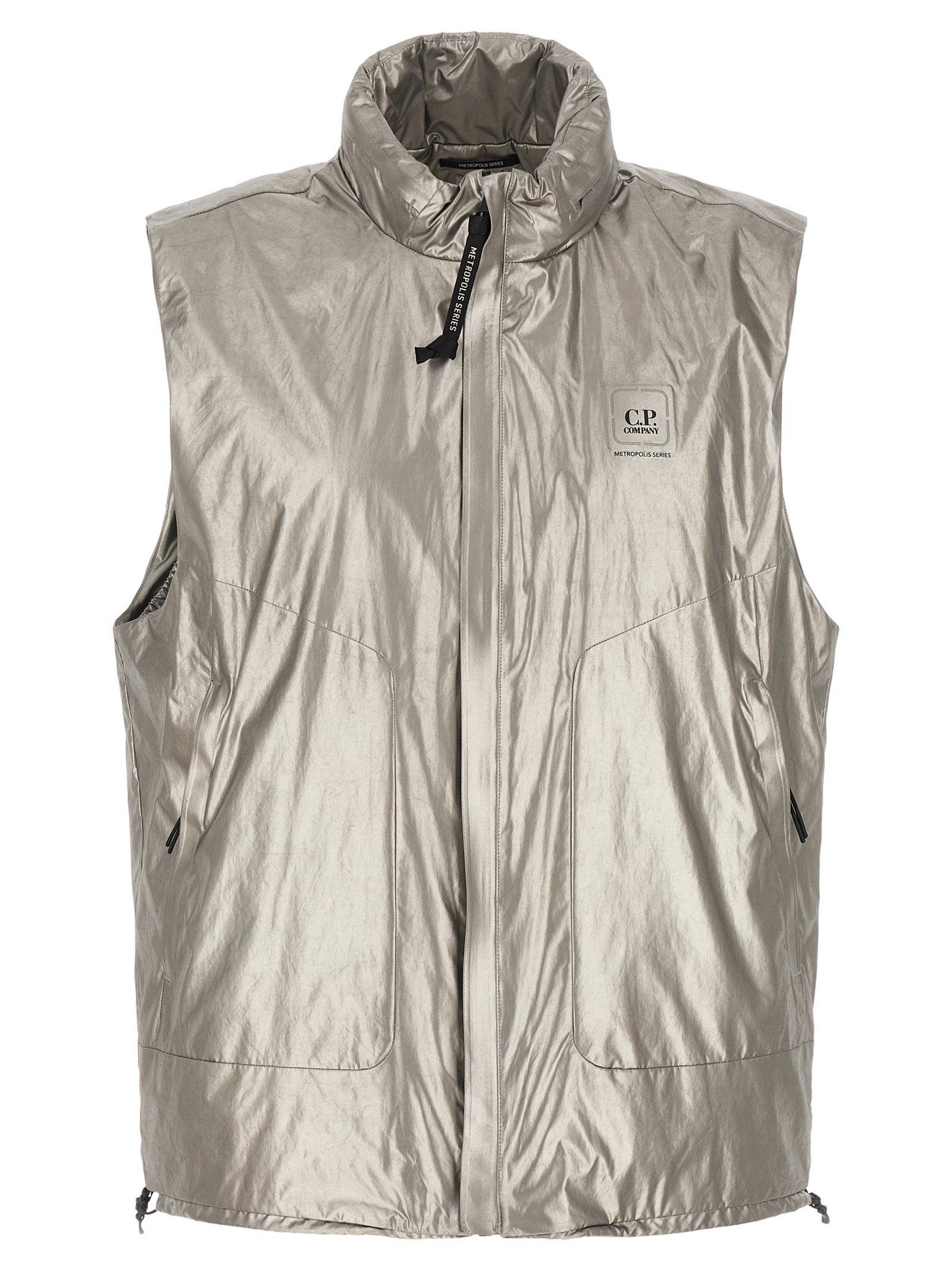 C.P. Company Silver Polyester Sleeveless Jacket
