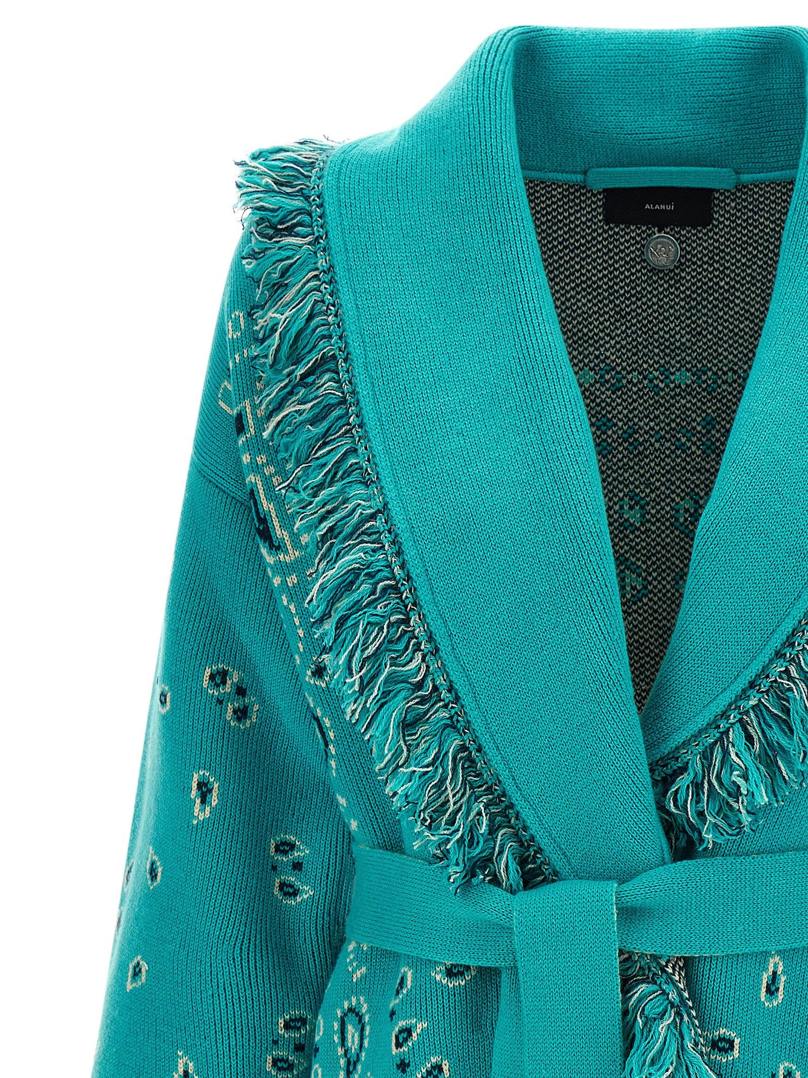 Alanui Blue Cashmere Cardigan