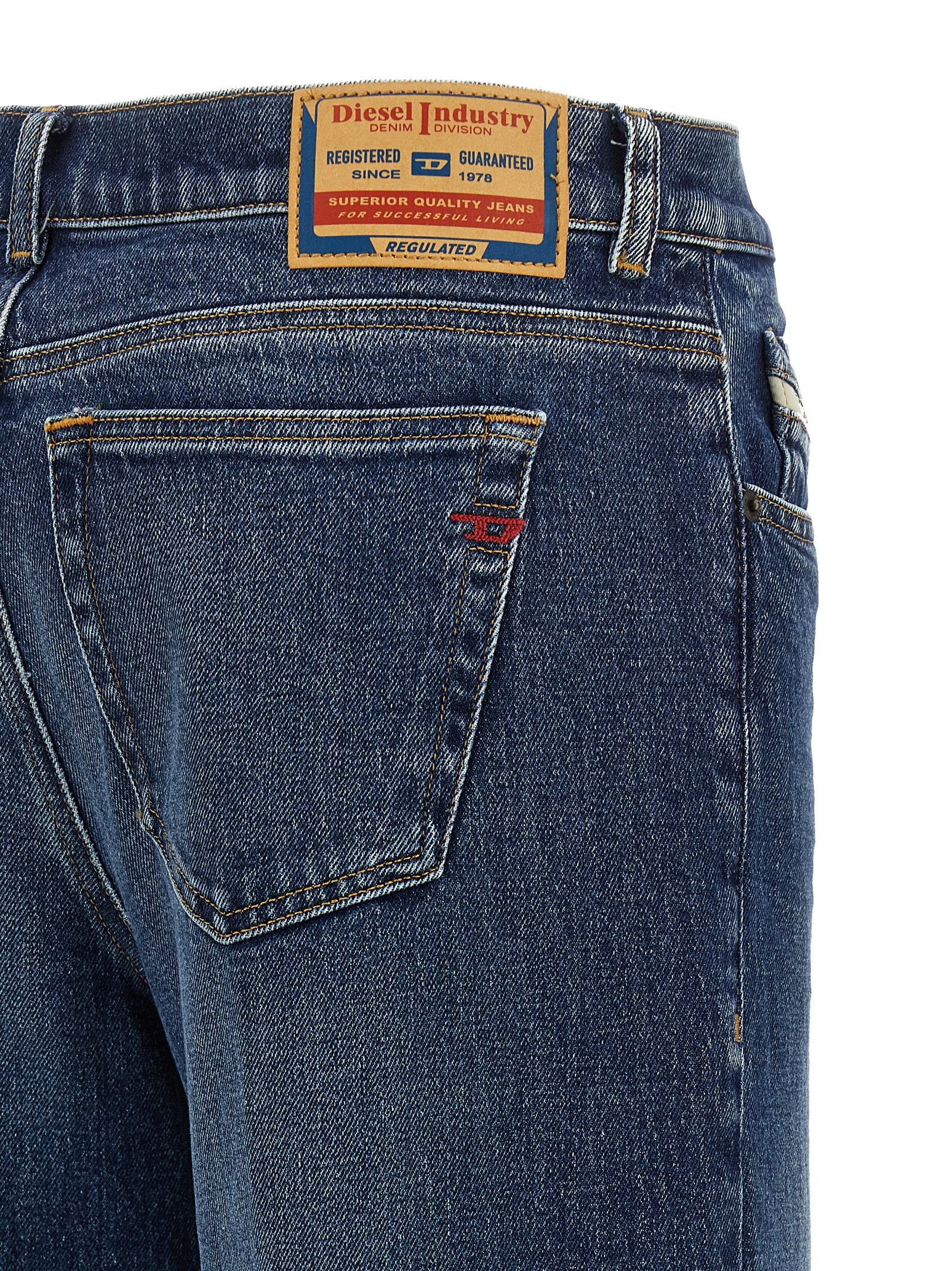 Diesel Blue Cotton Flared Jeans