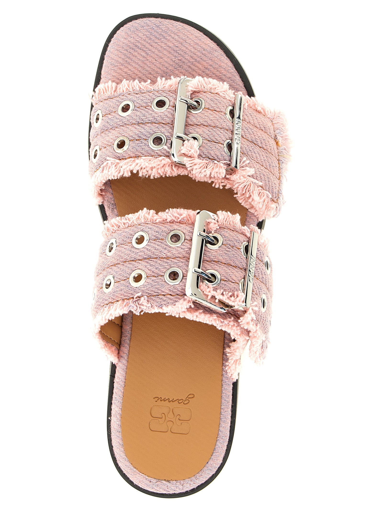 Ganni Multicolor Organic Cotton Slides