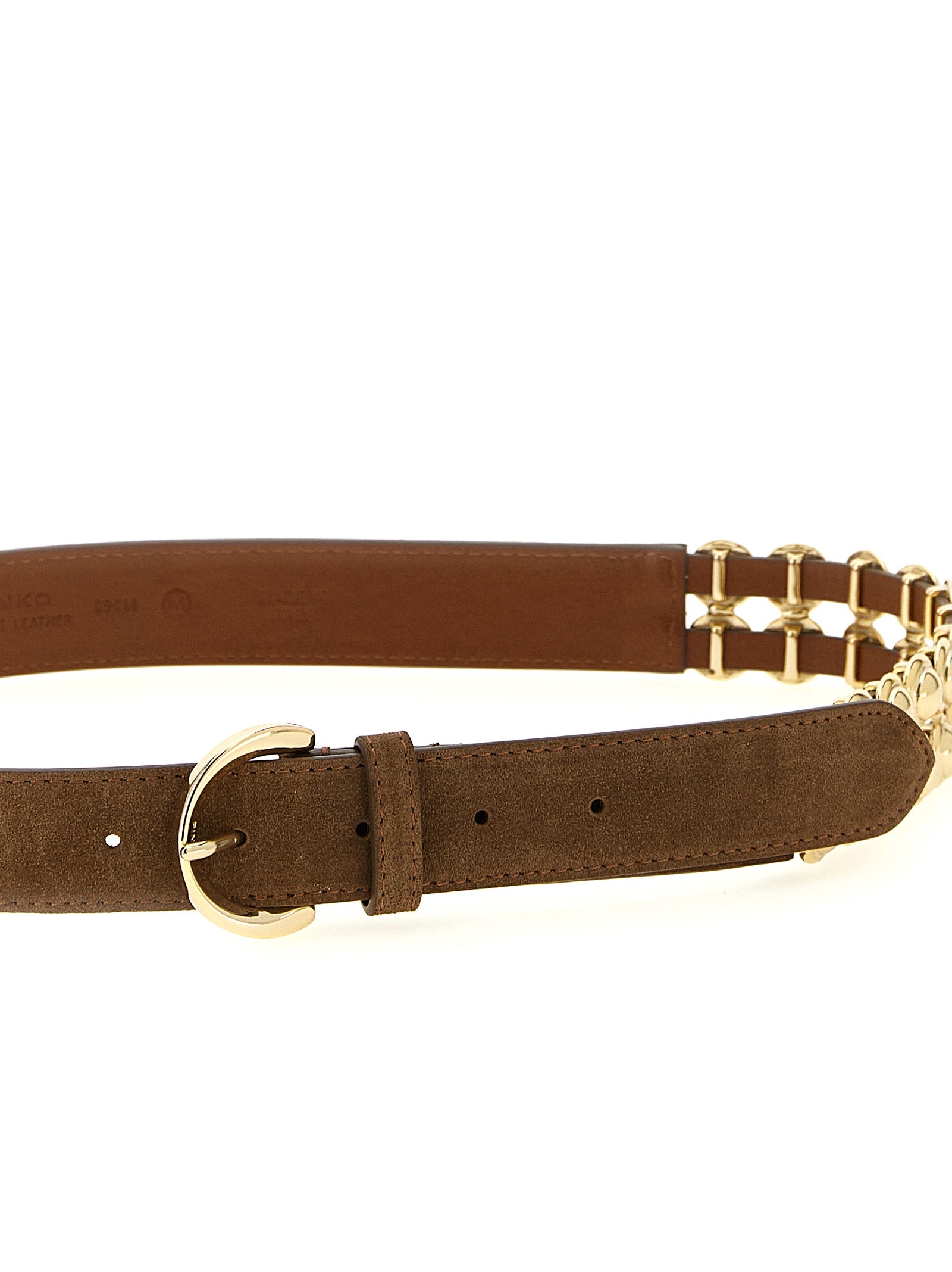 PINKO Brown Lamb Leather Regular Belt