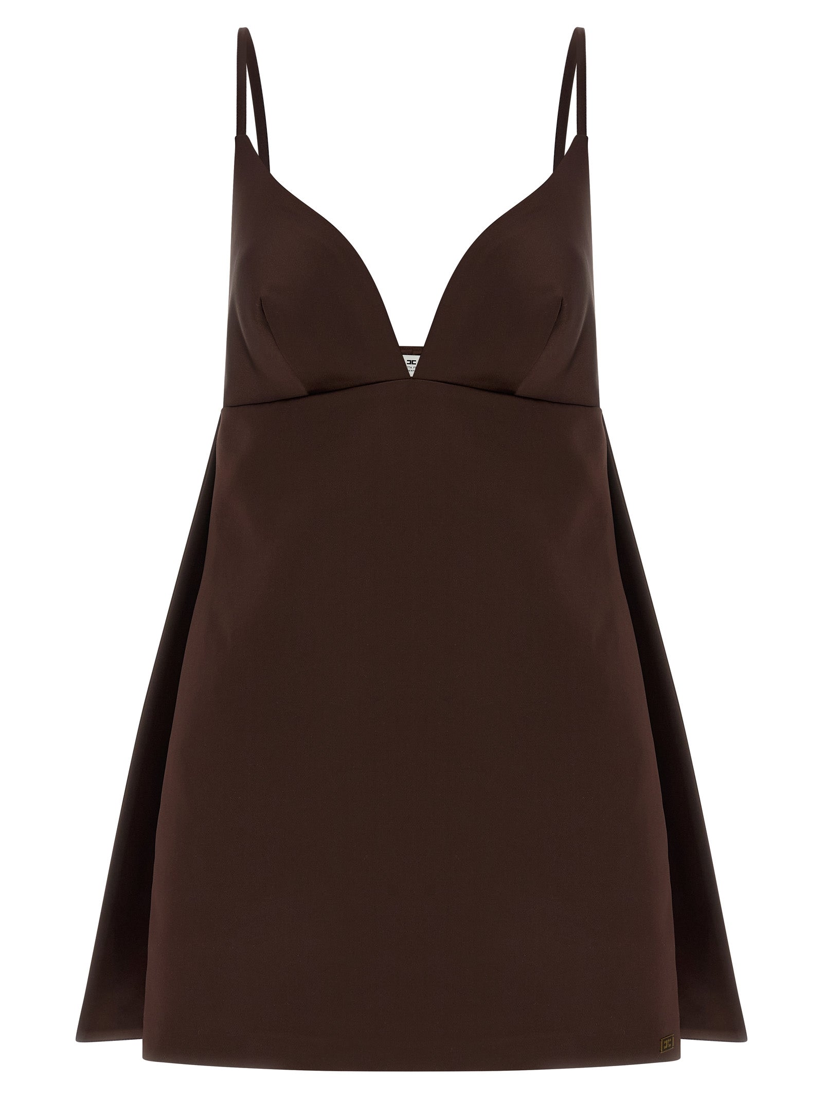 Elisabetta Franchi Brown Polyester Short Dress