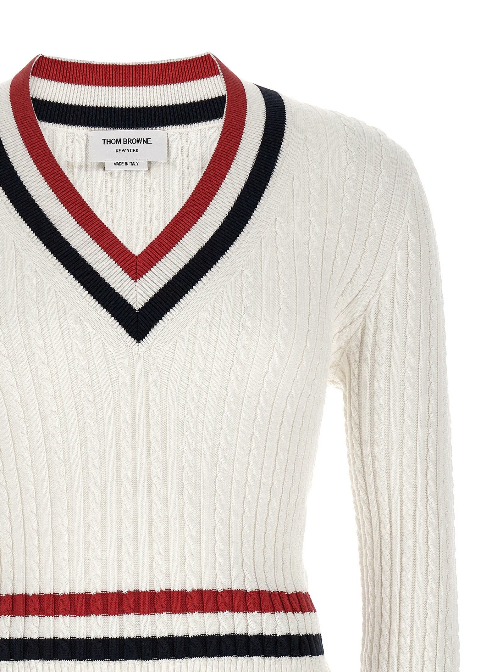 Thom Browne White Cotton Cardigan