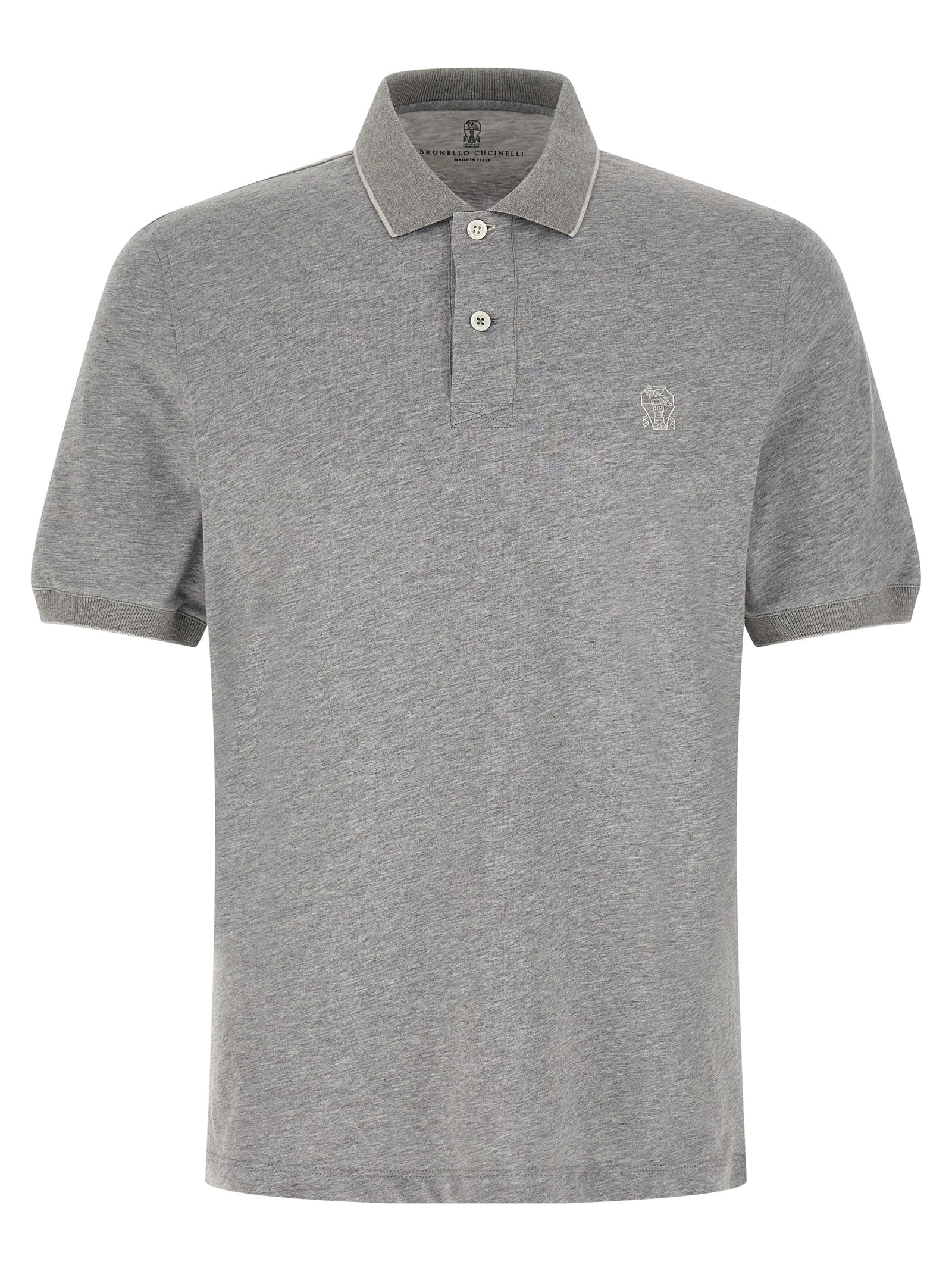 Brunello Cucinelli Gray Cotton Polo Shirt