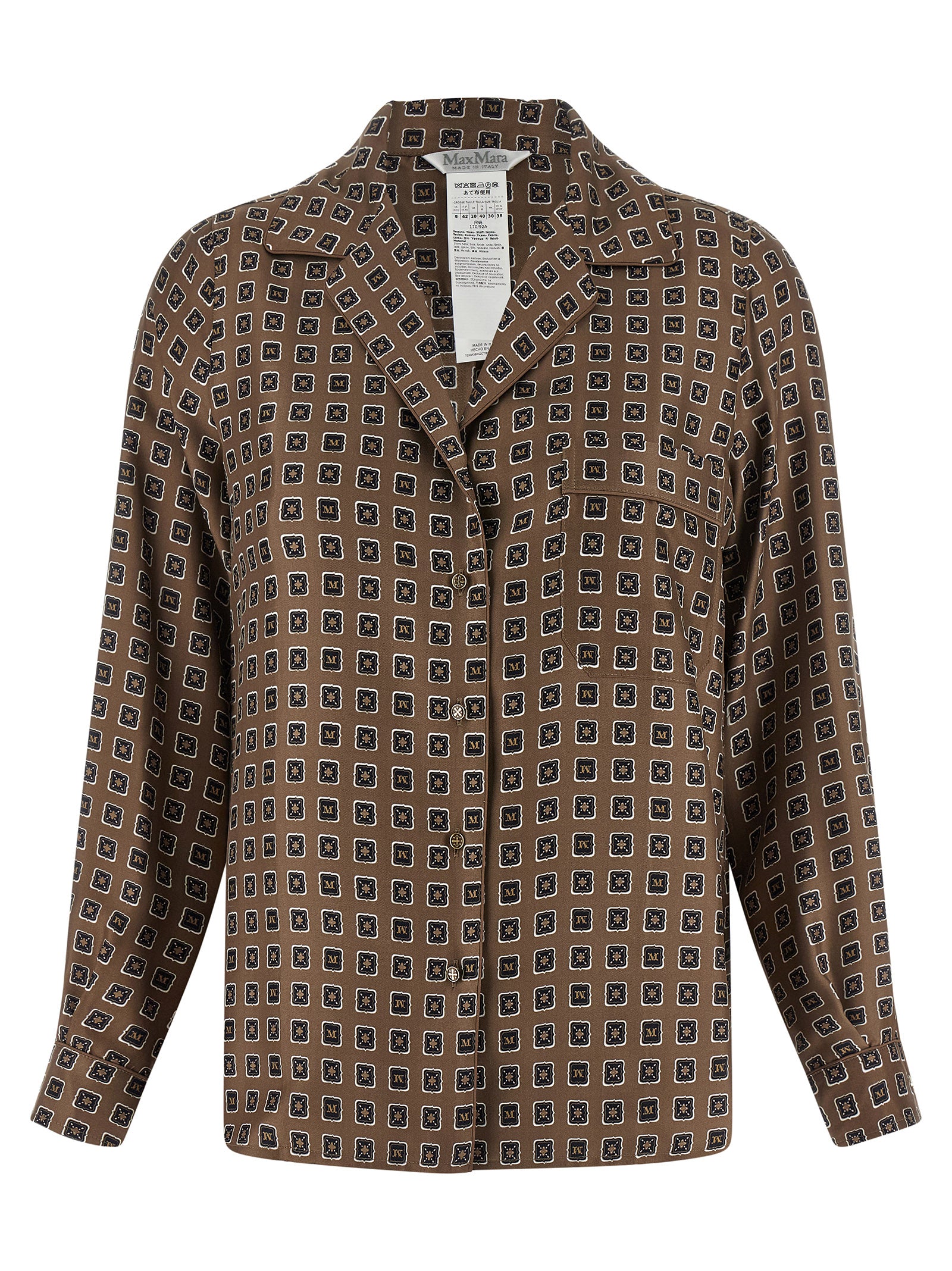 Max Mara Brown Silk Blouse