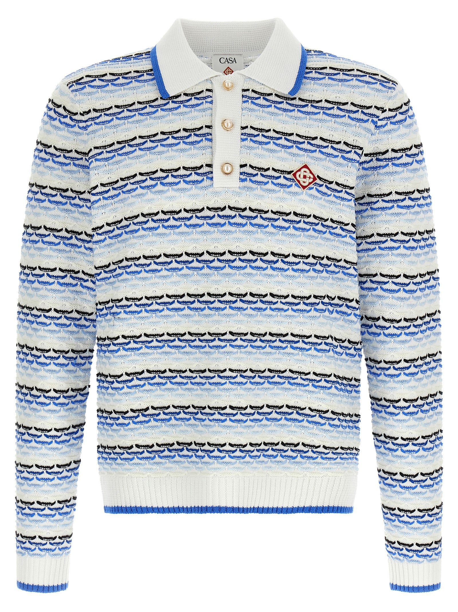 Casablanca Blue Cotton Polo Shirt