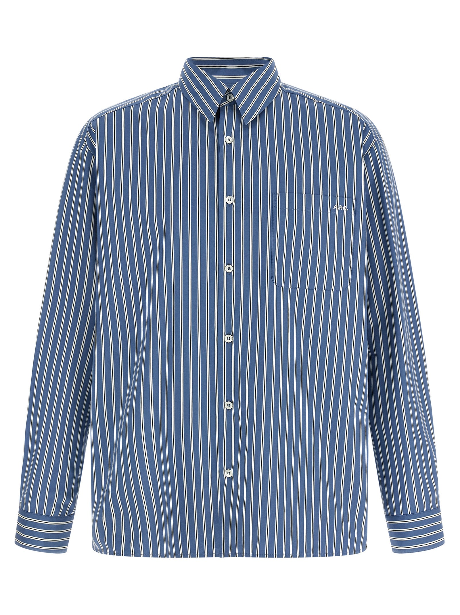 A.P.C. Blue Cotton Blouse