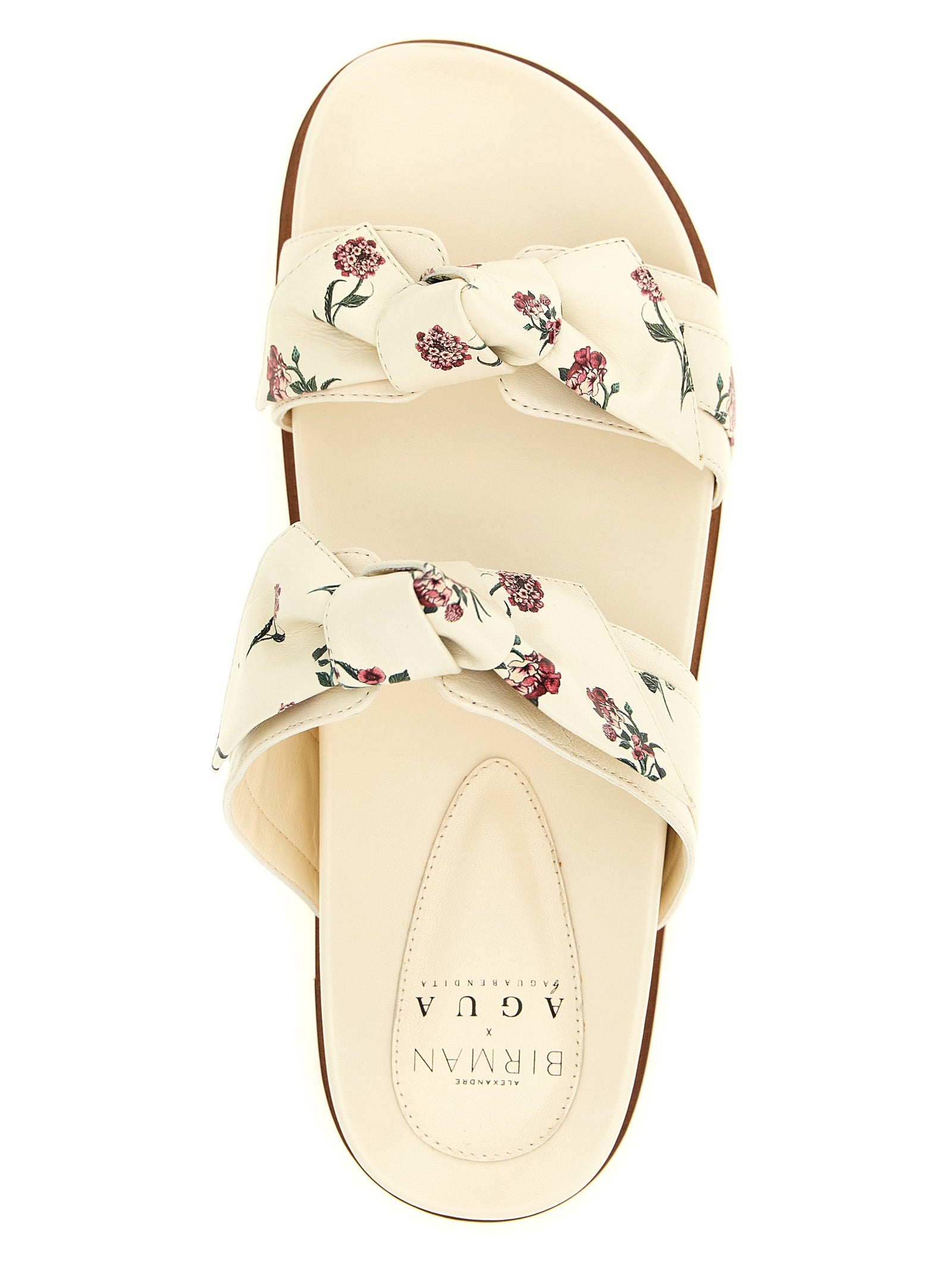 Alexandre Birman White Cowhide Slides