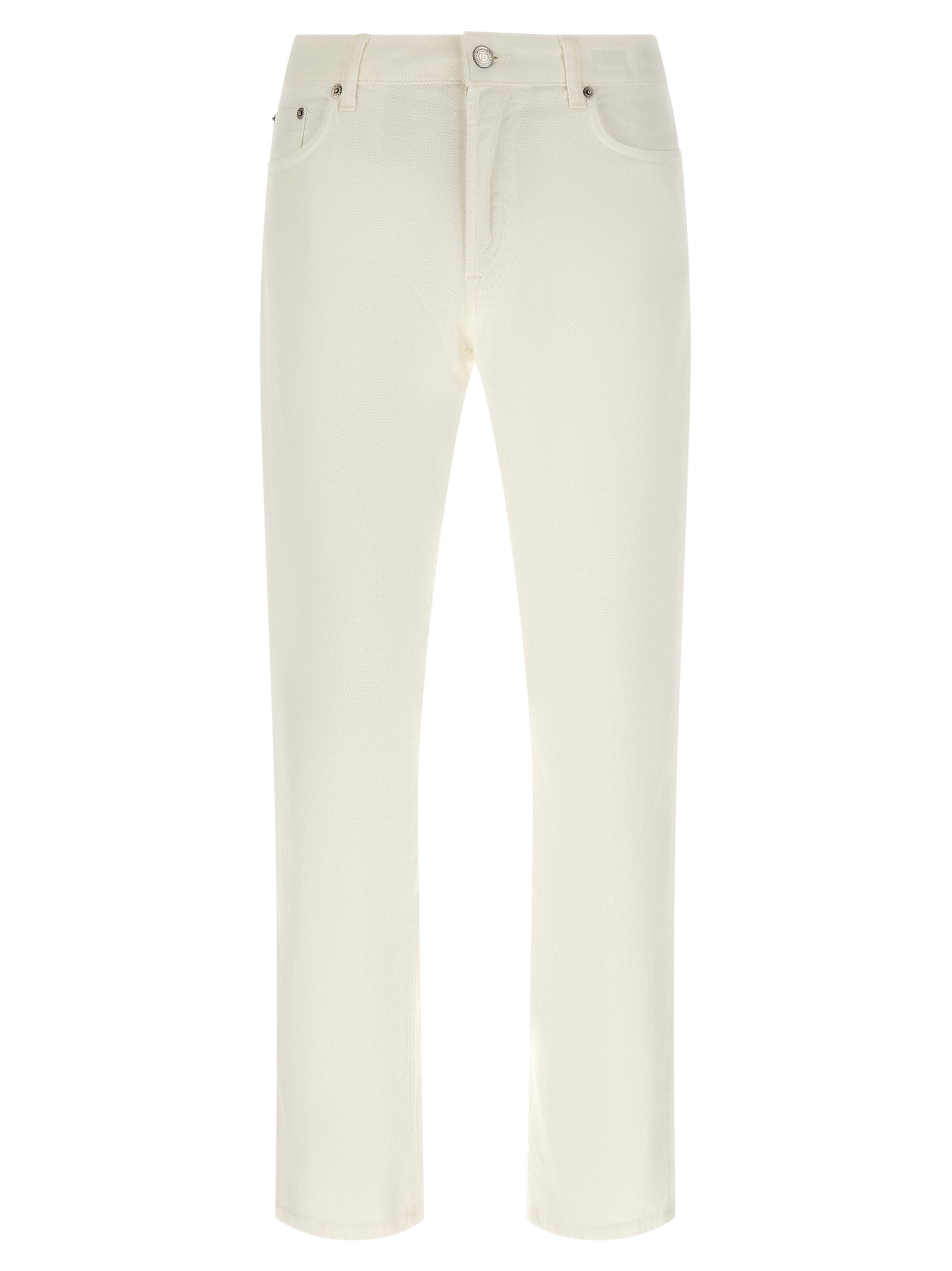 Department 5 White Cotton Straight-Leg Jeans