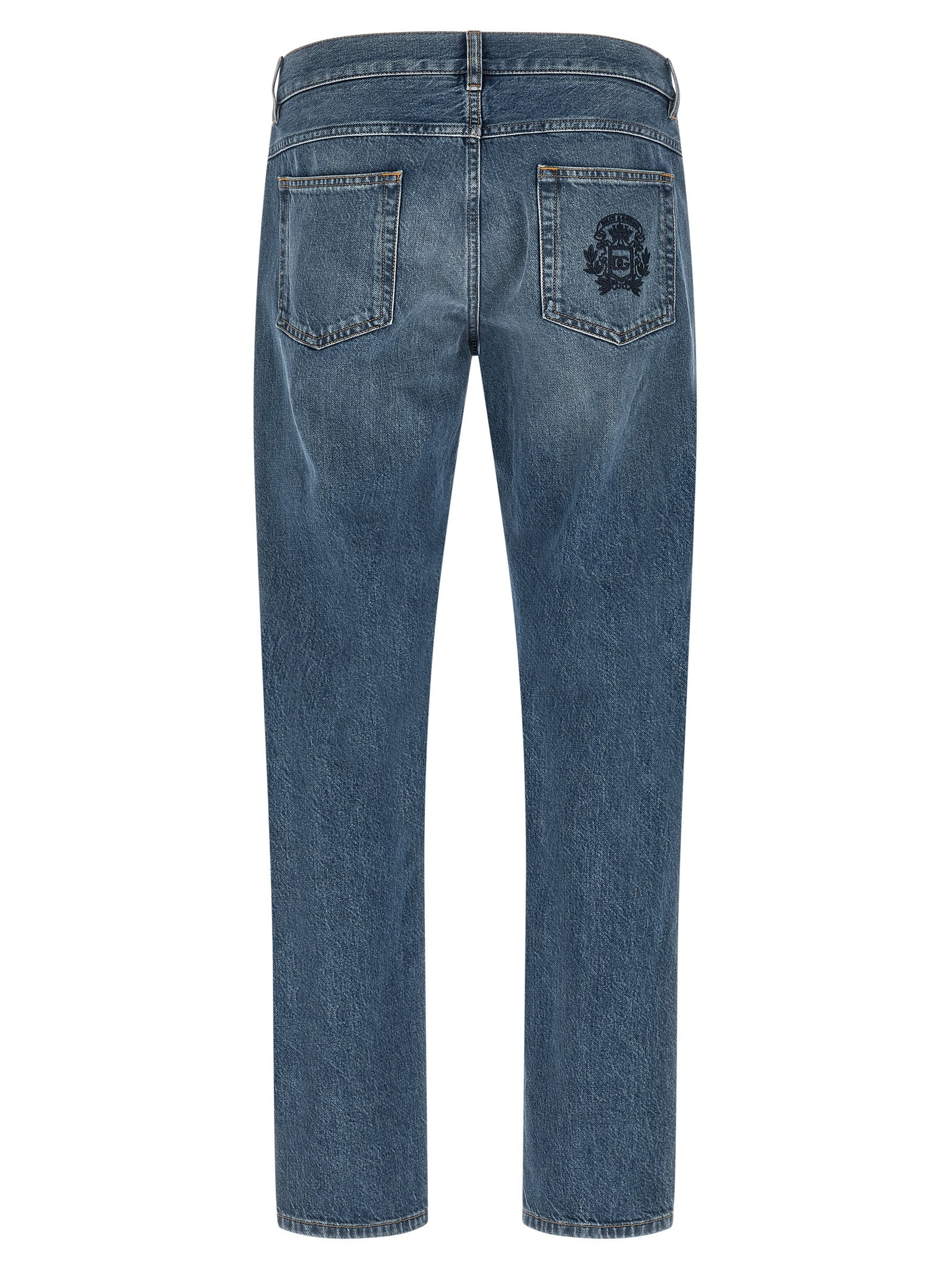 Dolce & Gabbana Blue Cotton Straight-Leg Jeans
