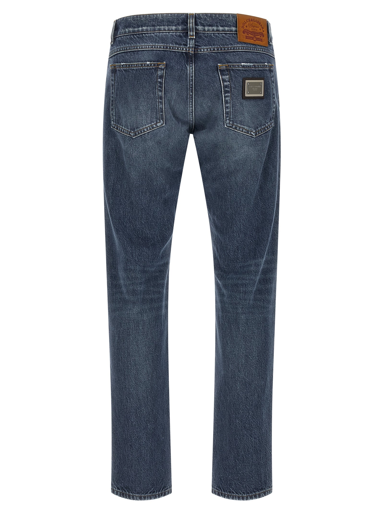 Dolce & Gabbana Blue Cotton Straight-Leg Jeans
