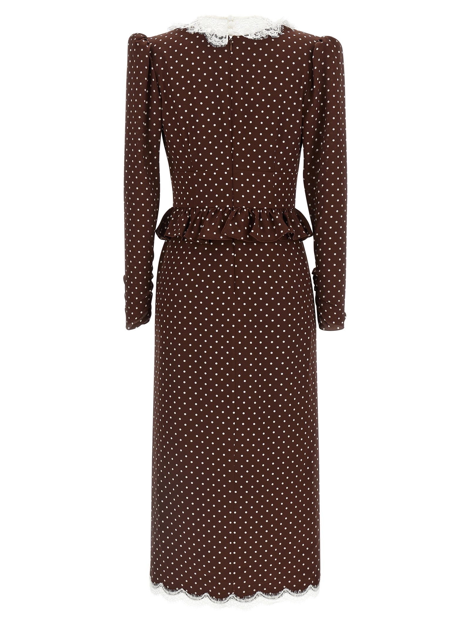Alessandra Rich Brown Silk Midi Dress