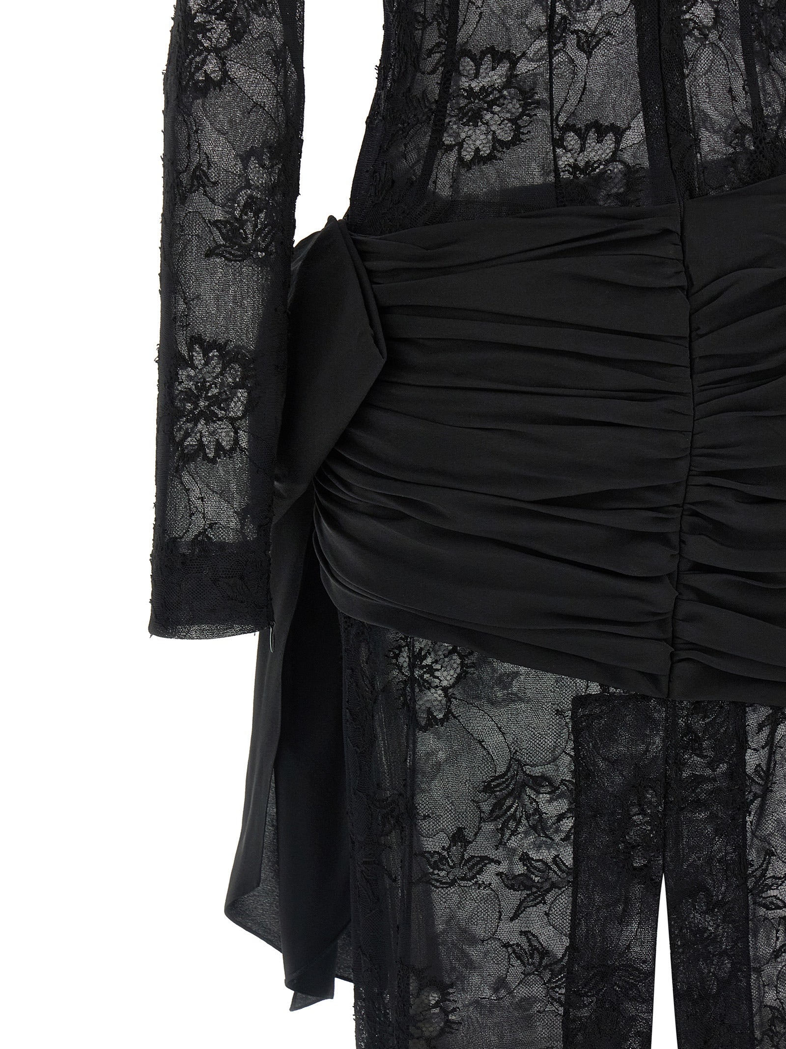 Alessandra Rich Black Viscose Long Dress