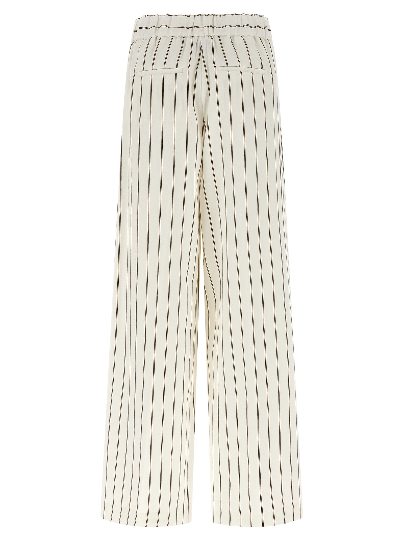 Peserico White Linen Casual Pants