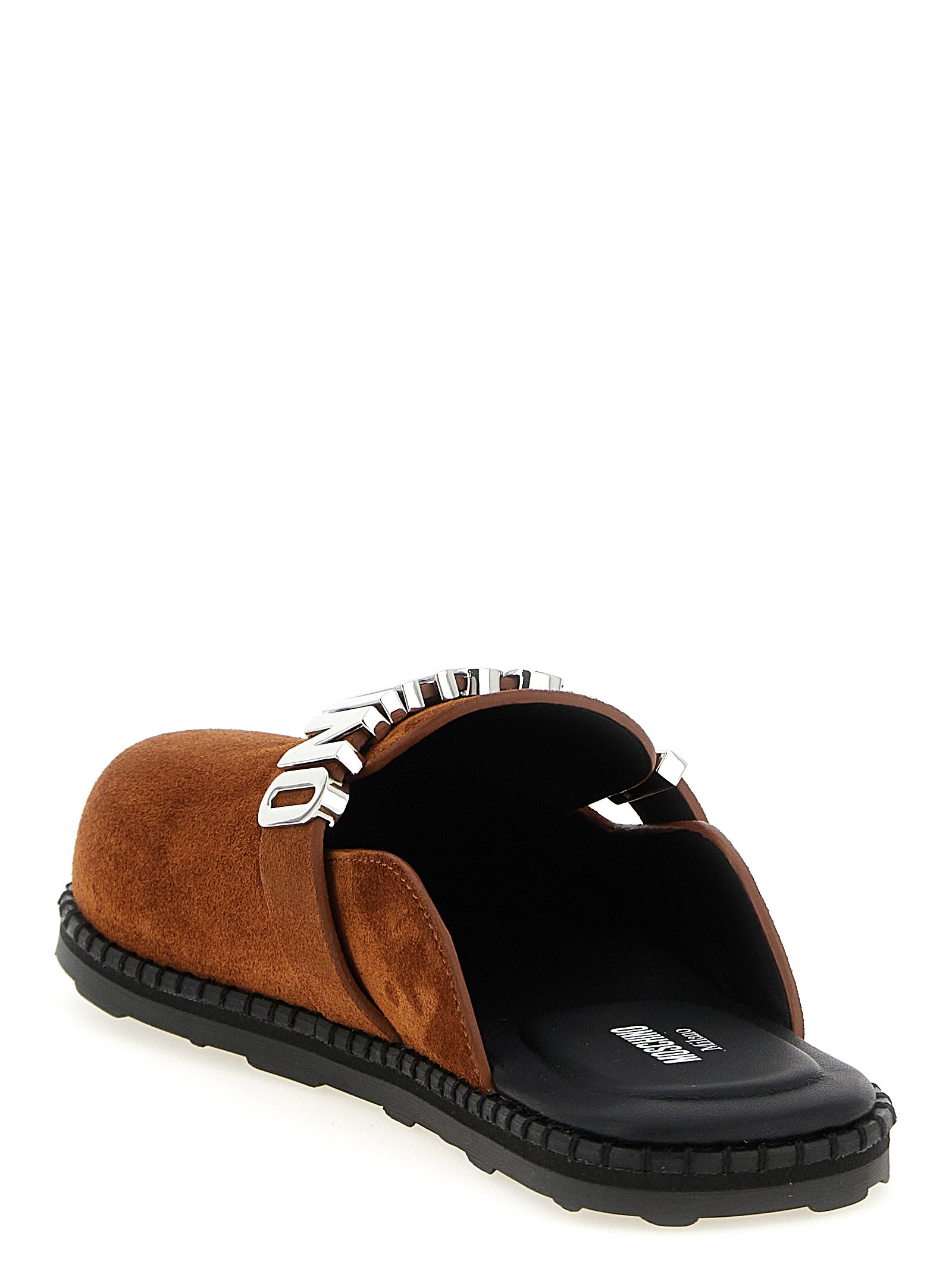 Moschino Brown Calfskin Clogs