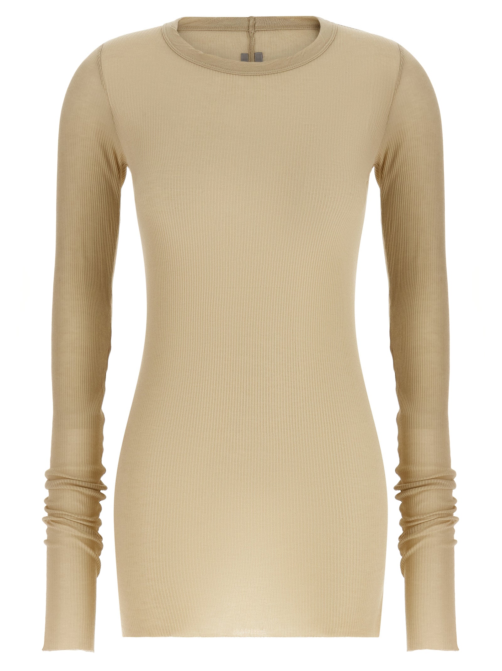 Rick Owens Beige Viscose Long Sleeve T-Shirt