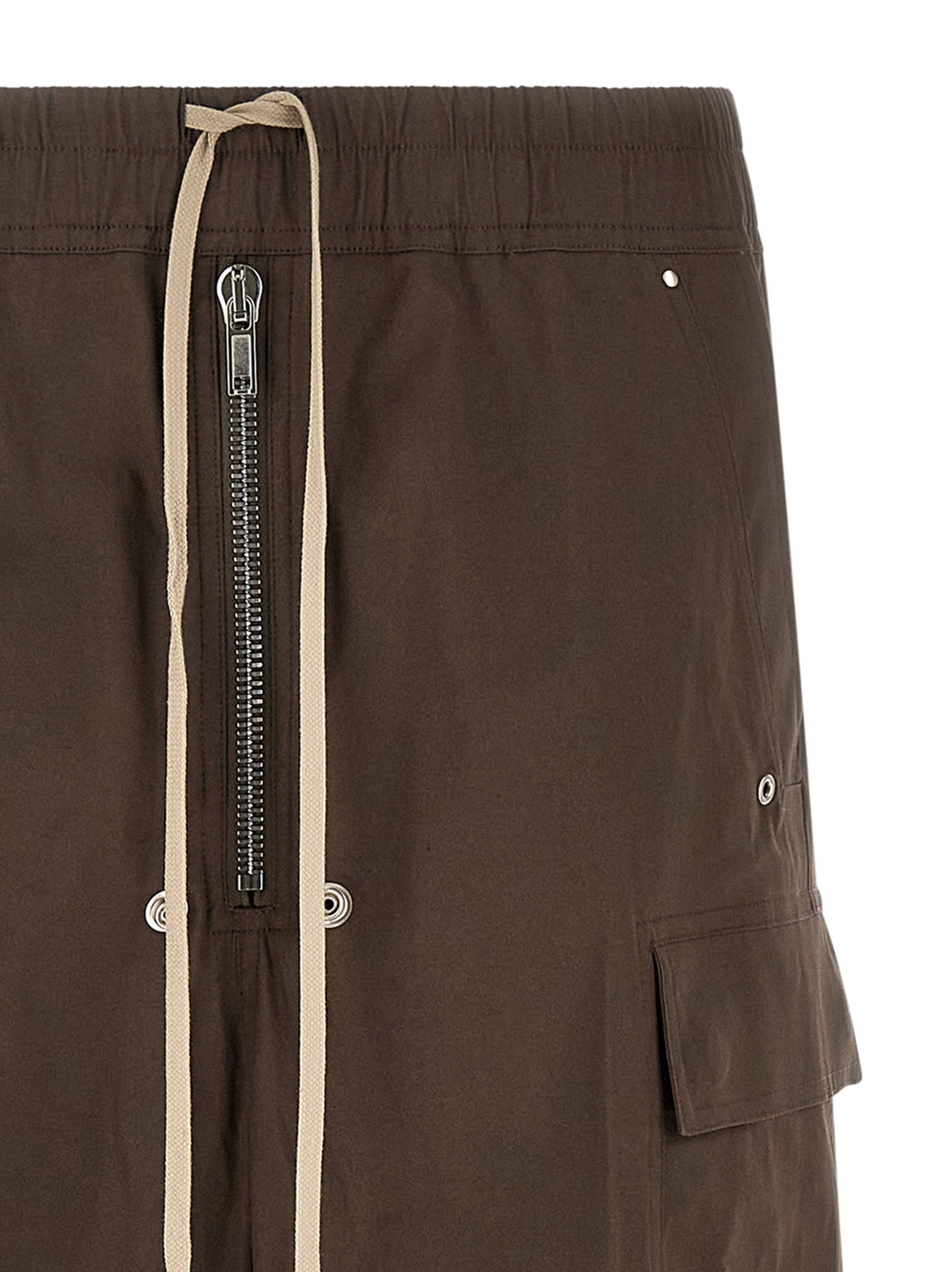 Rick Owens Brown Cotton Cargo Pants
