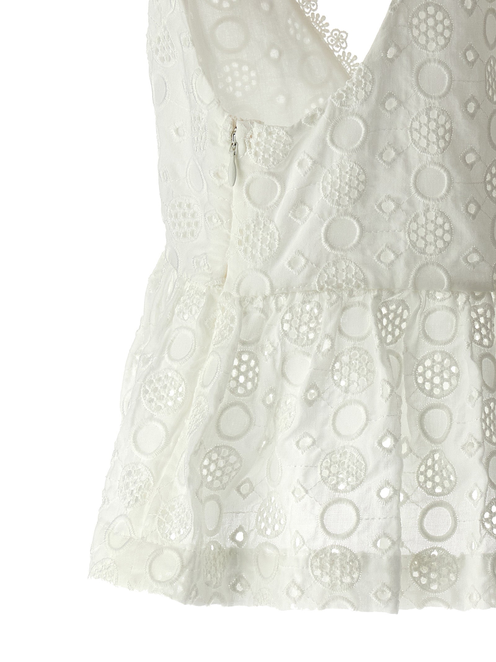 PINKO White Cotton Sleeveles T-Shirt