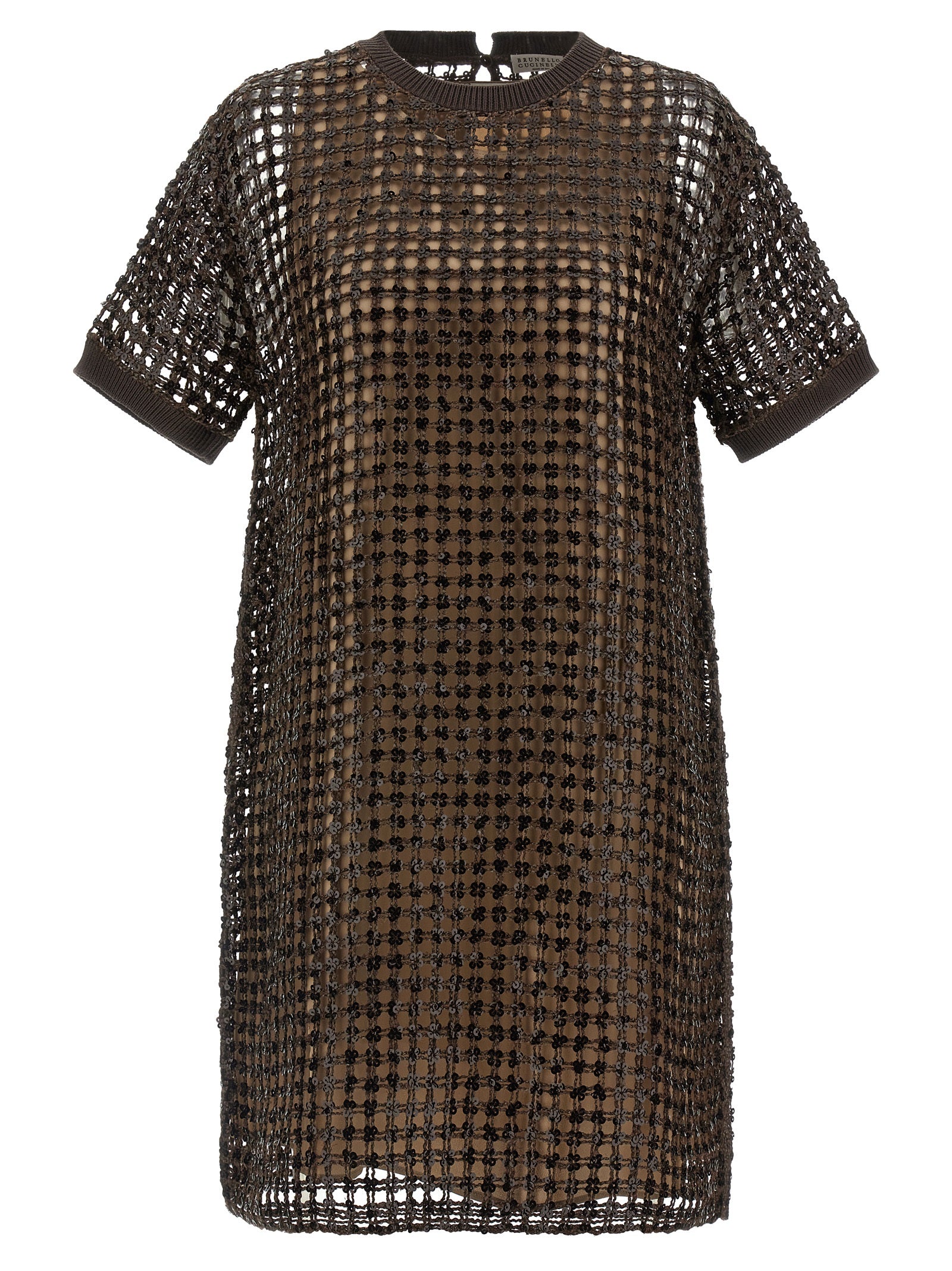 Brunello Cucinelli Brown Silk Short Dress